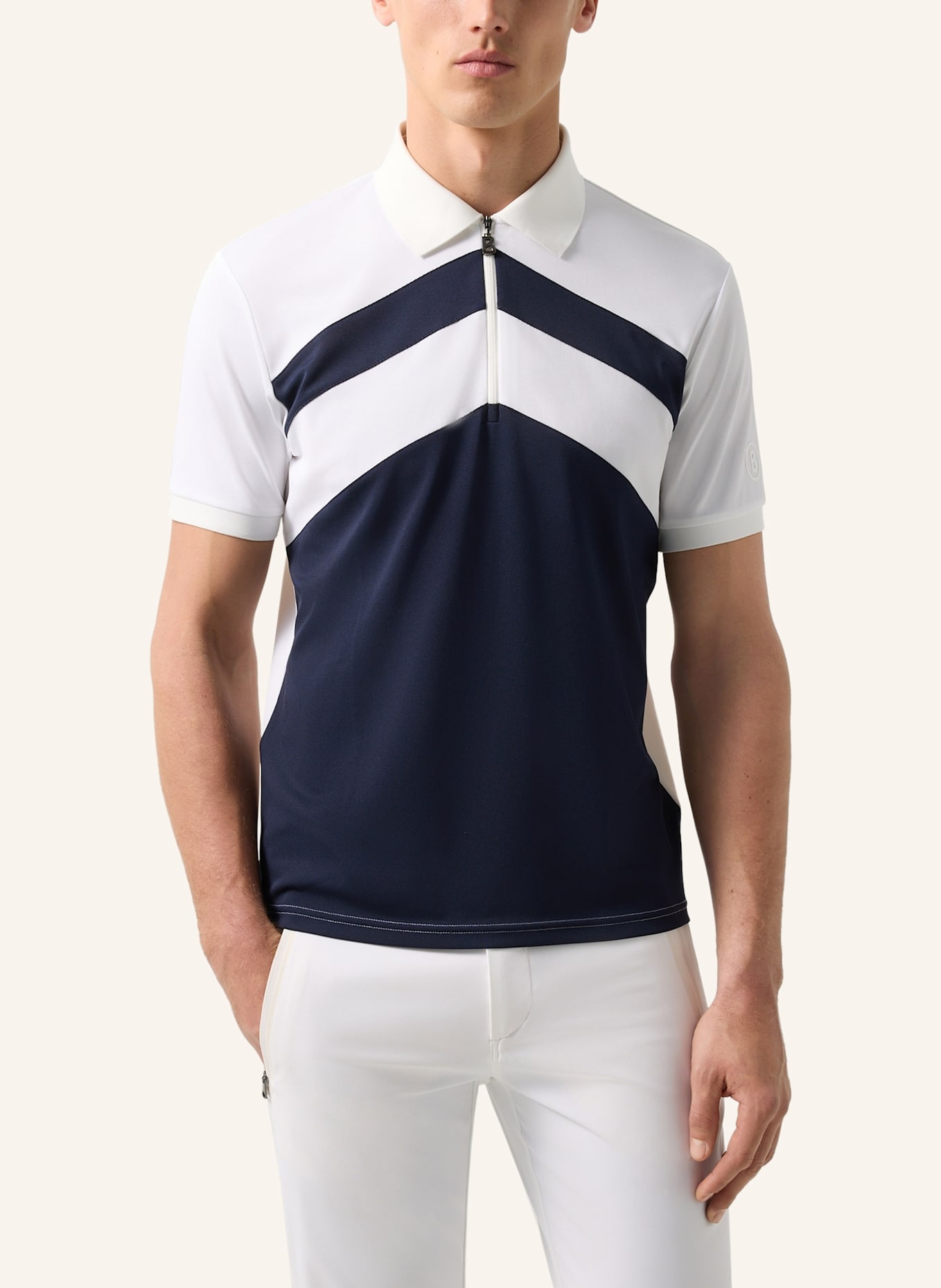 BOGNER Polo-Shirt: DUNKELBLAU/ WEISS