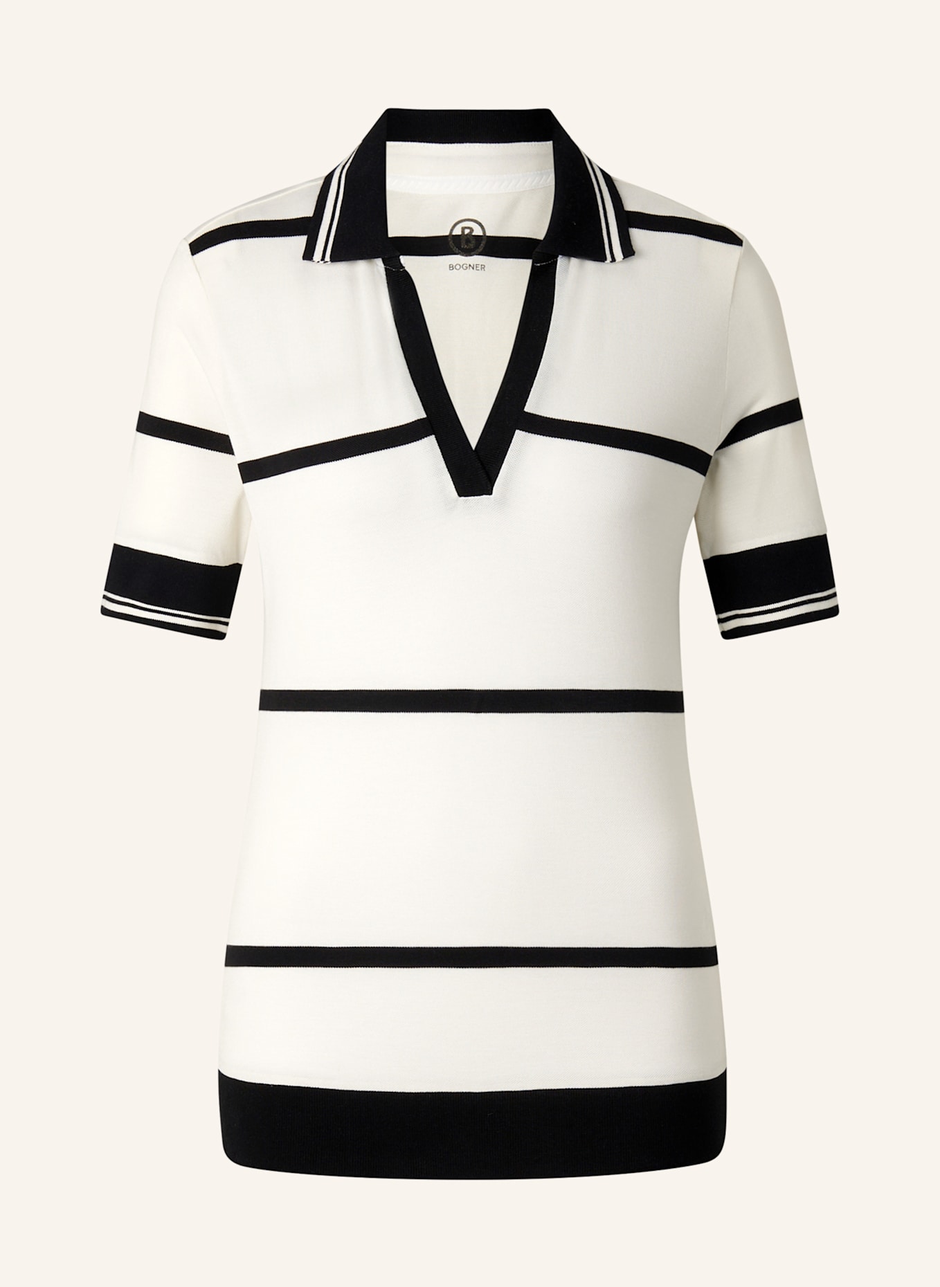 BOGNER Polo-Shirt: WEISS/ SCHWARZ
