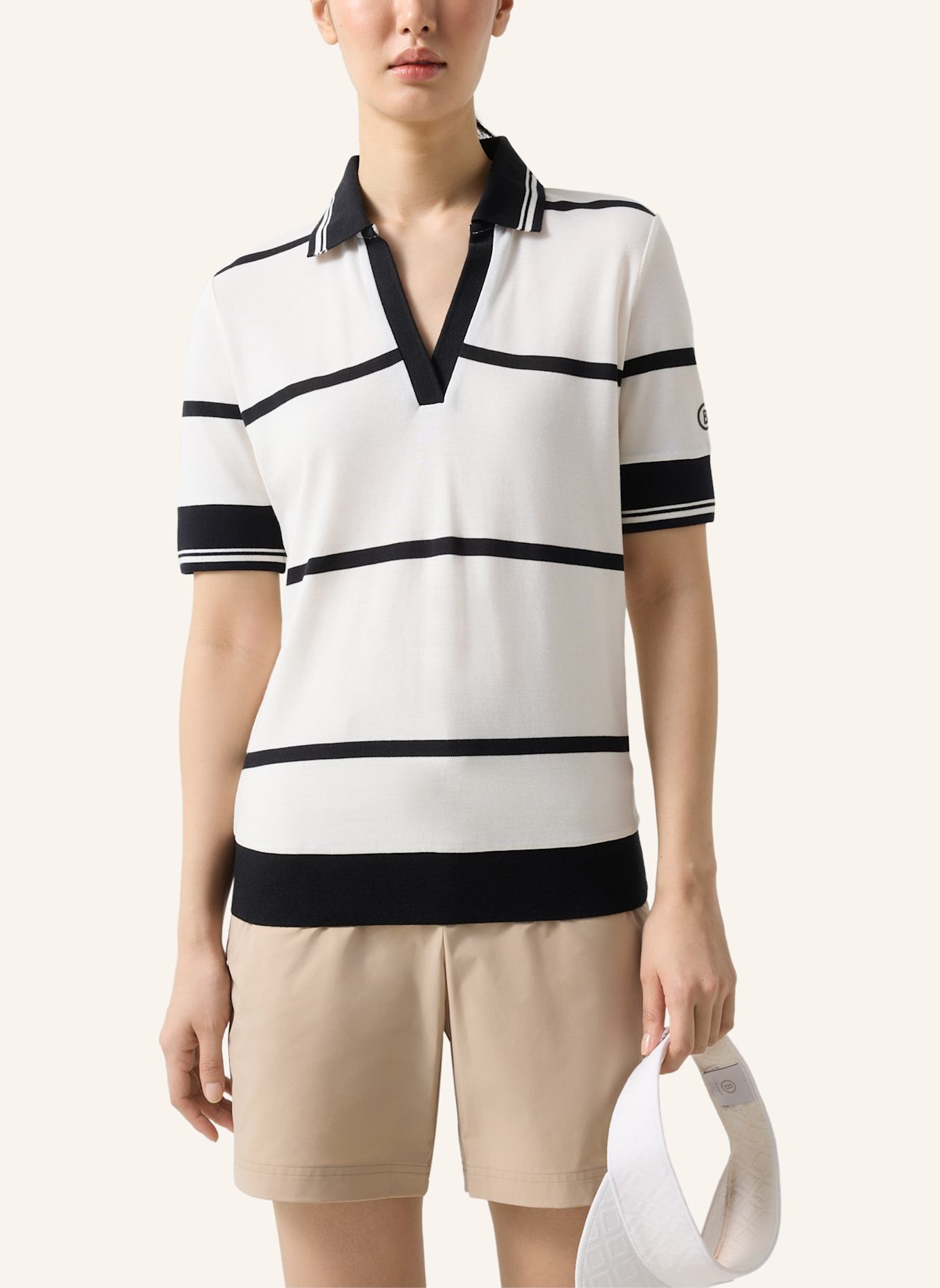 BOGNER Polo-Shirt: WEISS/ SCHWARZ