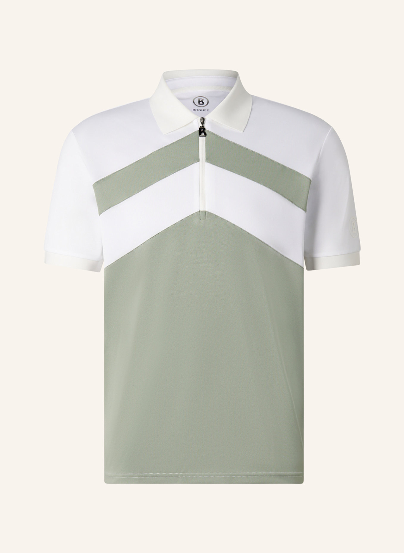 BOGNER Polo-Shirt: GRÜN/ WEISS