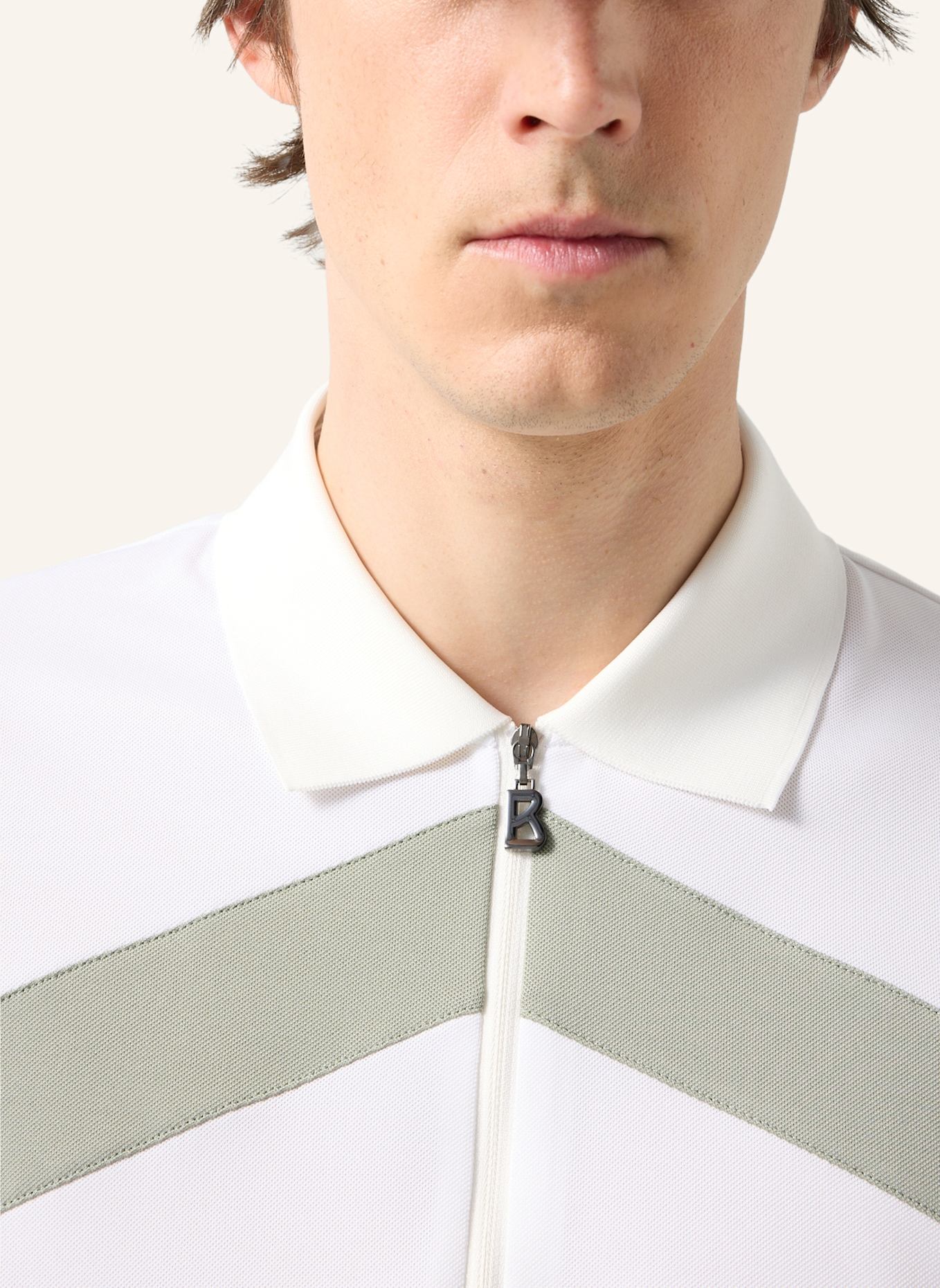 BOGNER Polo-Shirt: GRÜN/ WEISS
