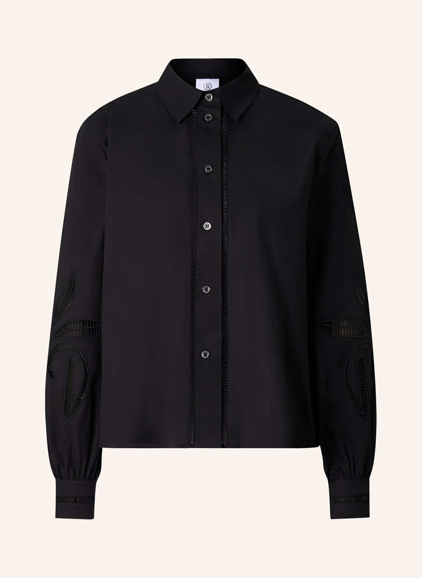 BOGNER Hemdbluse SUMMER mit Spitze: SCHWARZ