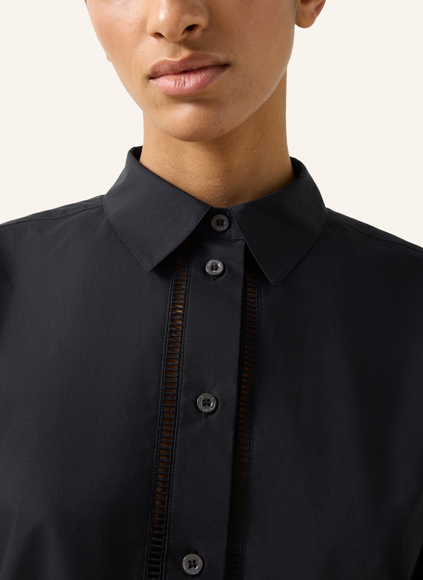 BOGNER Hemdbluse SUMMER mit Spitze: SCHWARZ