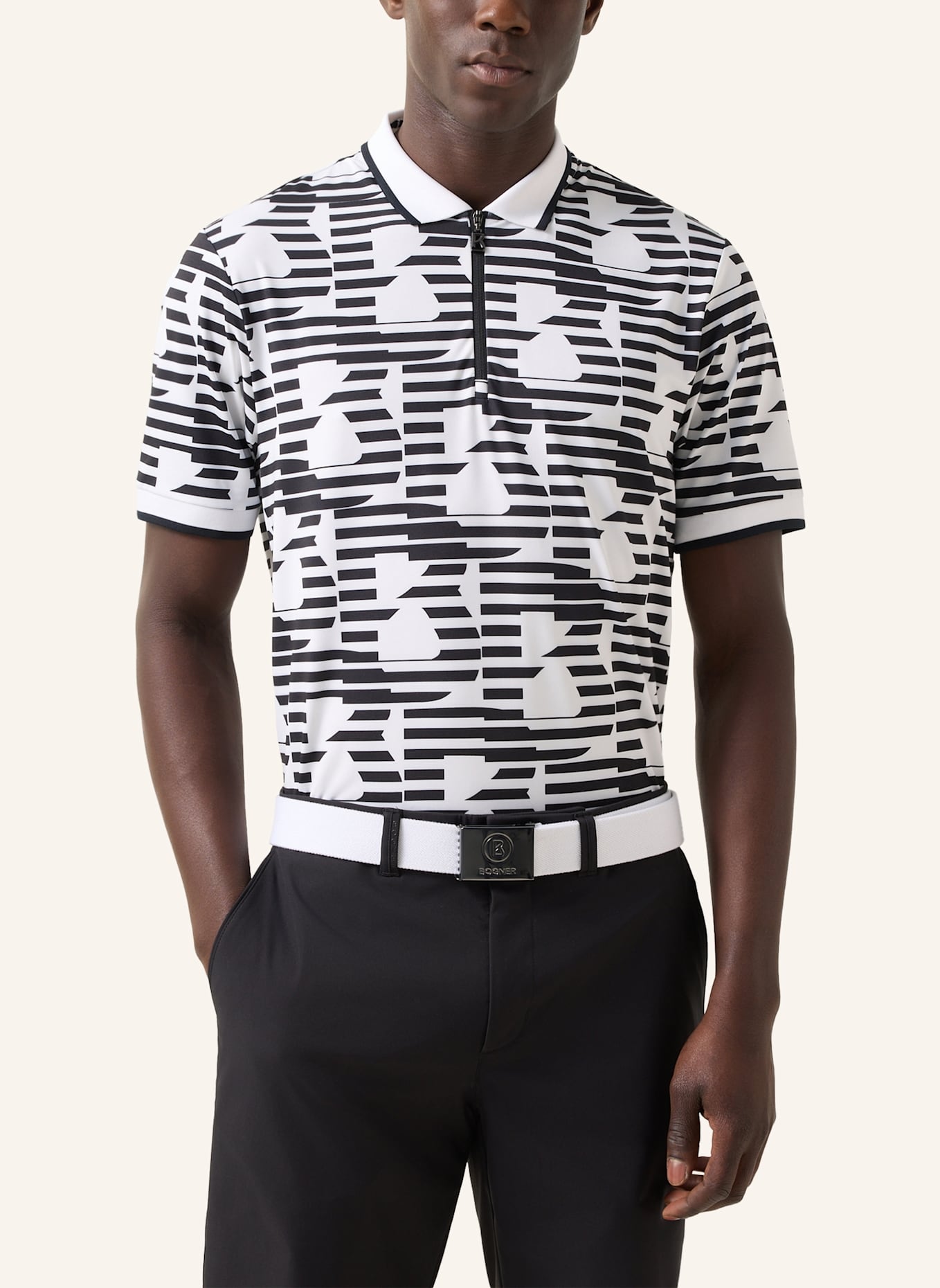 BOGNER Jersey-Poloshirt VALENTIN: WEISS/ SCHWARZ