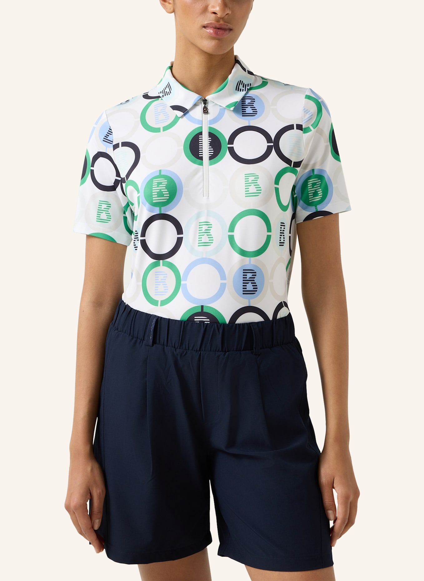 BOGNER Jersey-Poloshirt TAYA: GRÜN/ BLAU/ WEISS