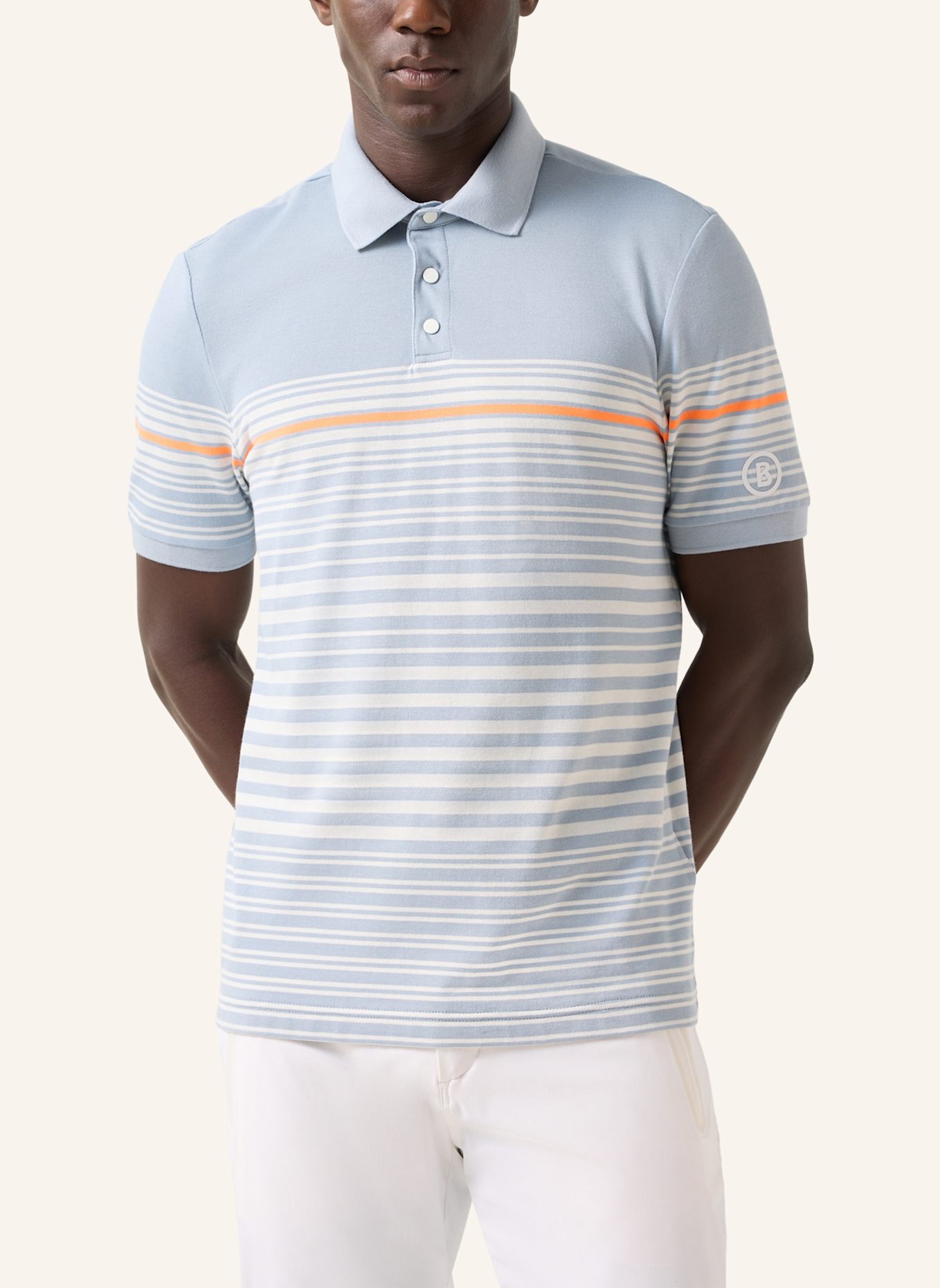 BOGNER Polo-Shirt: BLAU/ WEISS/ ORANGE/ DUNKELBLAU/ GRÜN