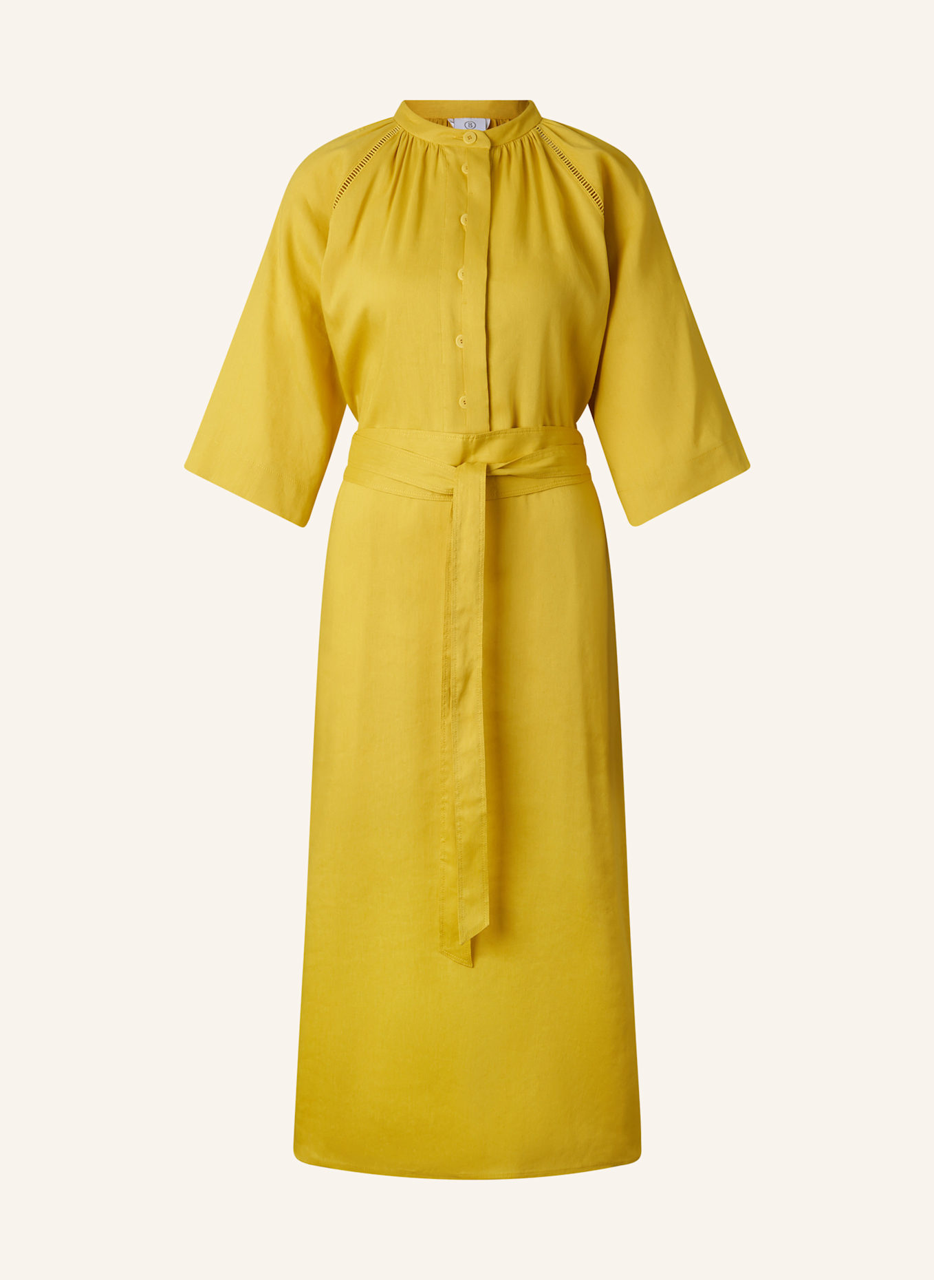 BOGNER Kleid CATELYN mit Leinen und 3/4-Arm: GELB