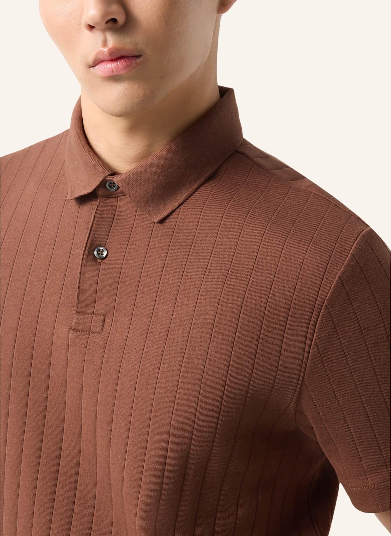 BOGNER Strick-Poloshirt ZANE: BRAUN