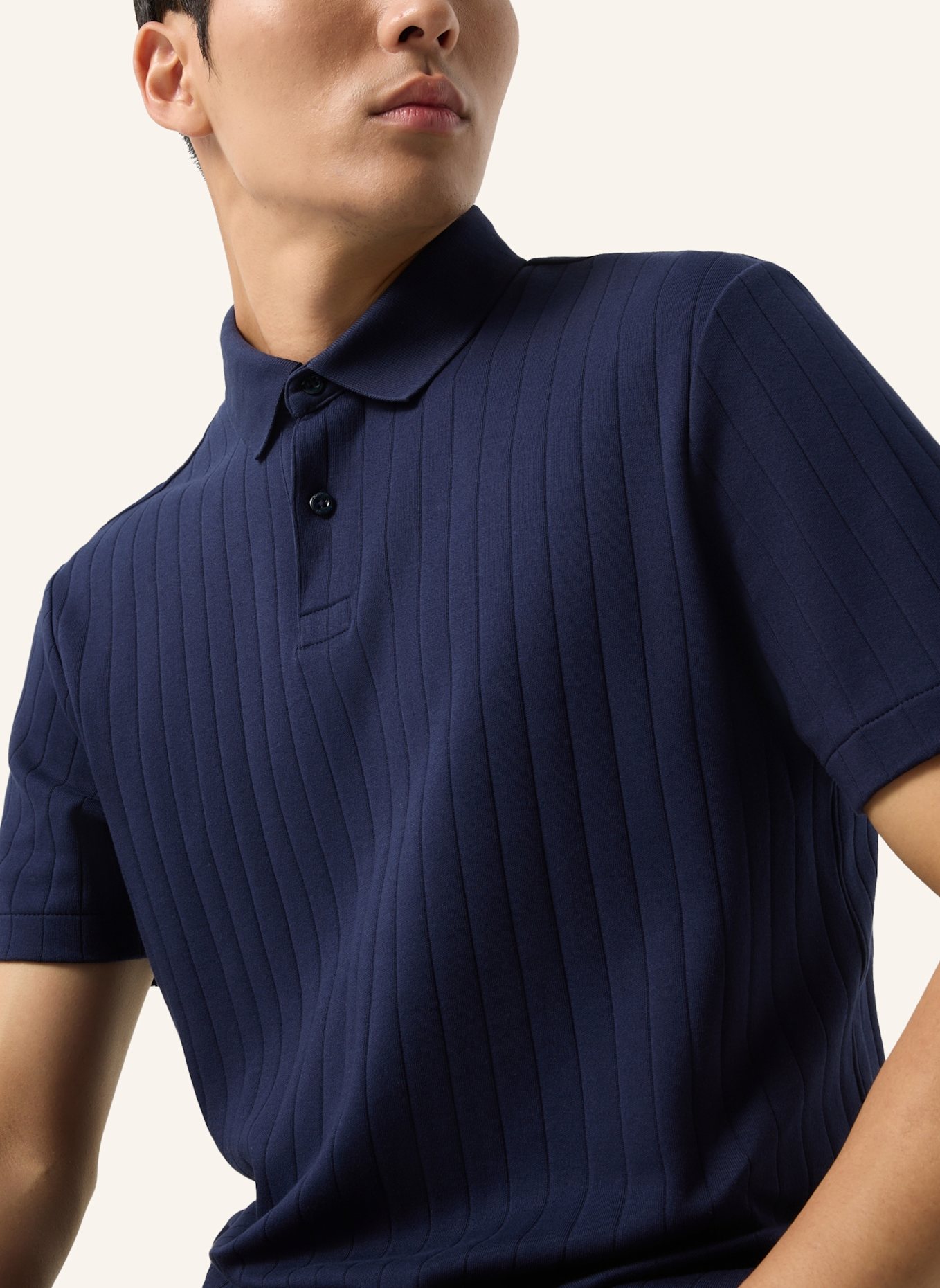 BOGNER Strick-Poloshirt ZANE: DUNKELBLAU