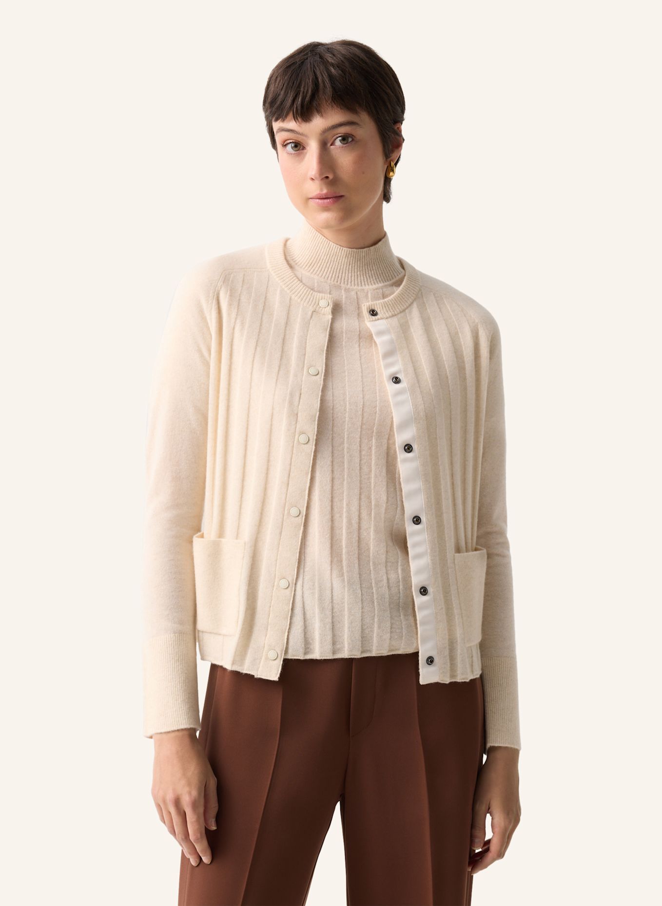 BOGNER Strickjacke TANJA mit Cashmere: CREME