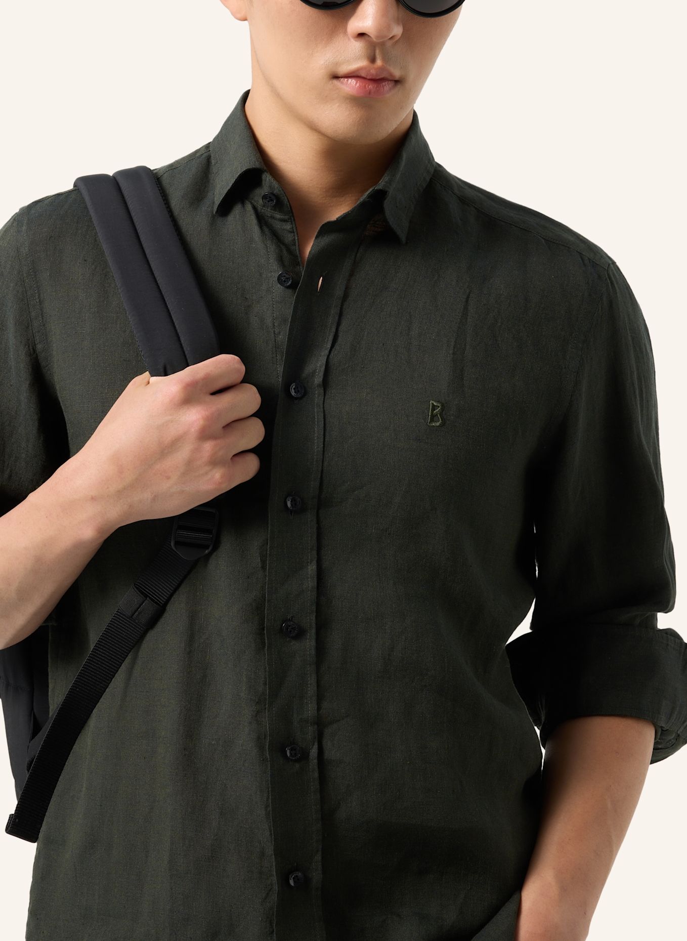 BOGNER Leinenhemd TIMI Regular Fit: OLIV