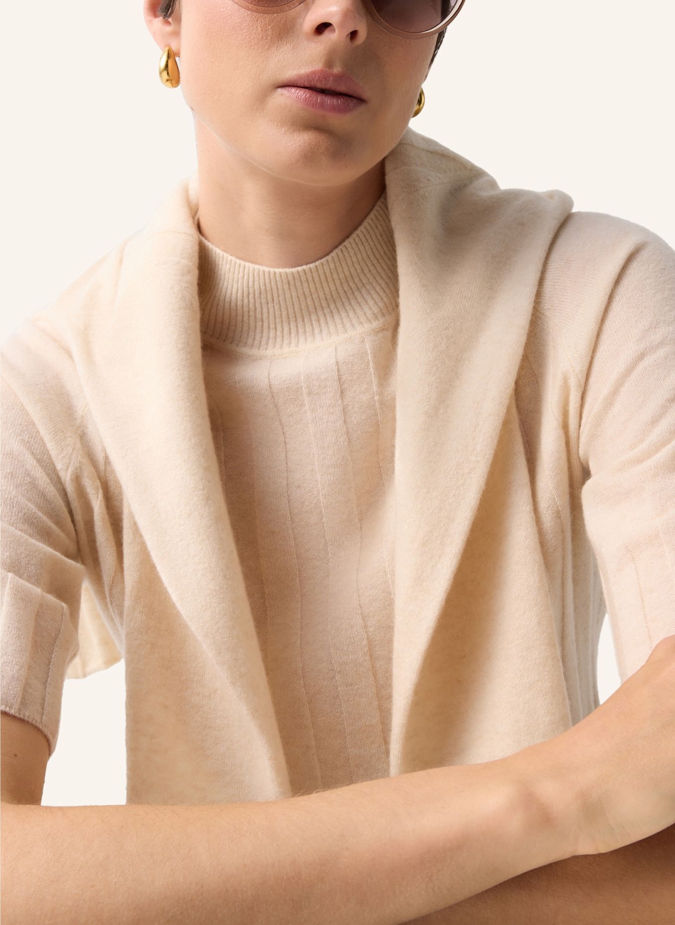 BOGNER TINA knit shirt with cashmere: CREAM
