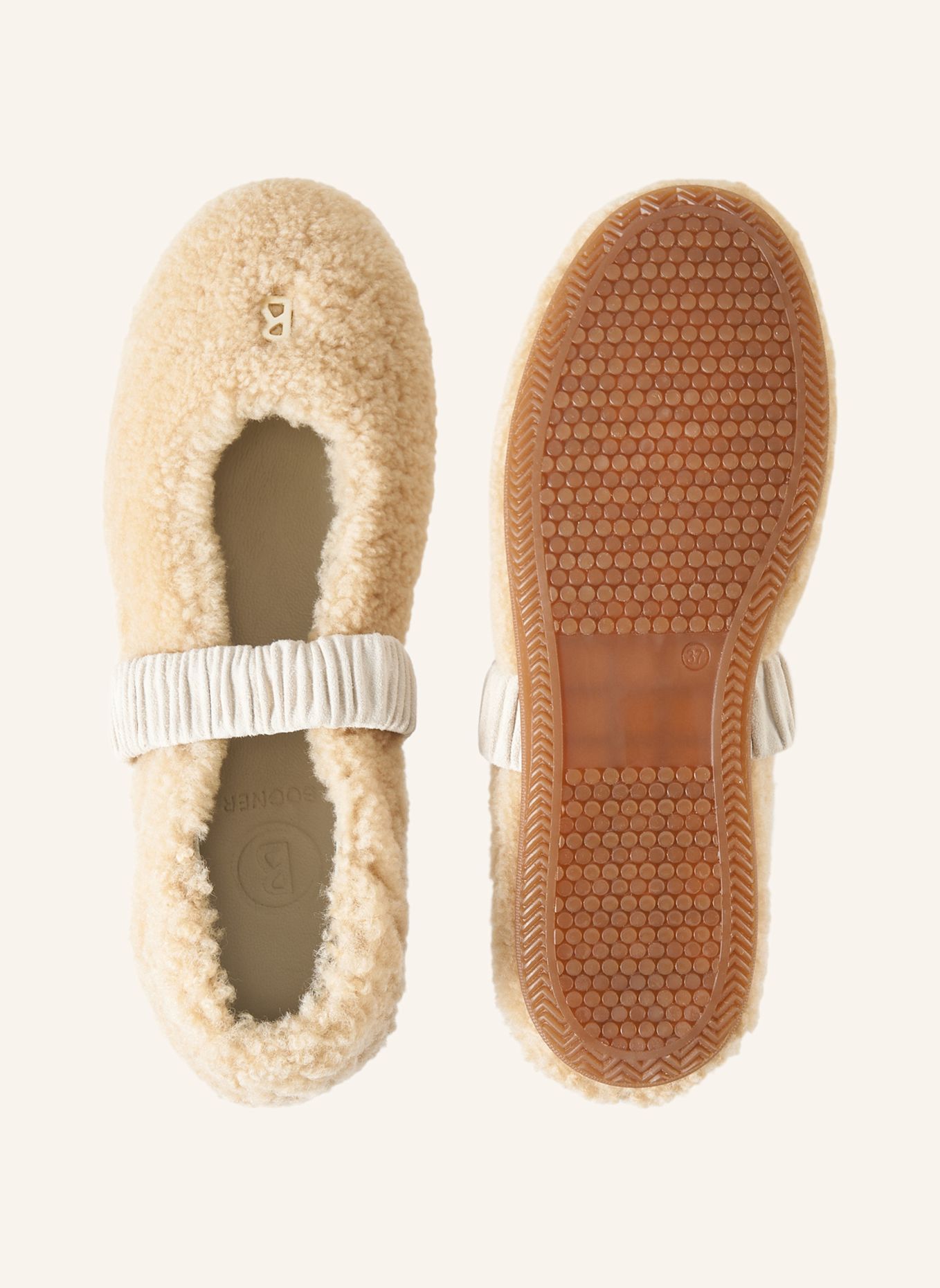 BOGNER Ballerina's van lamswol: BEIGE