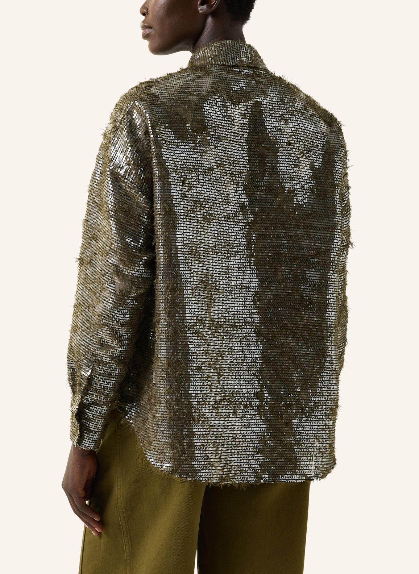 BOGNER Bluse mit Pailletten: OLIV