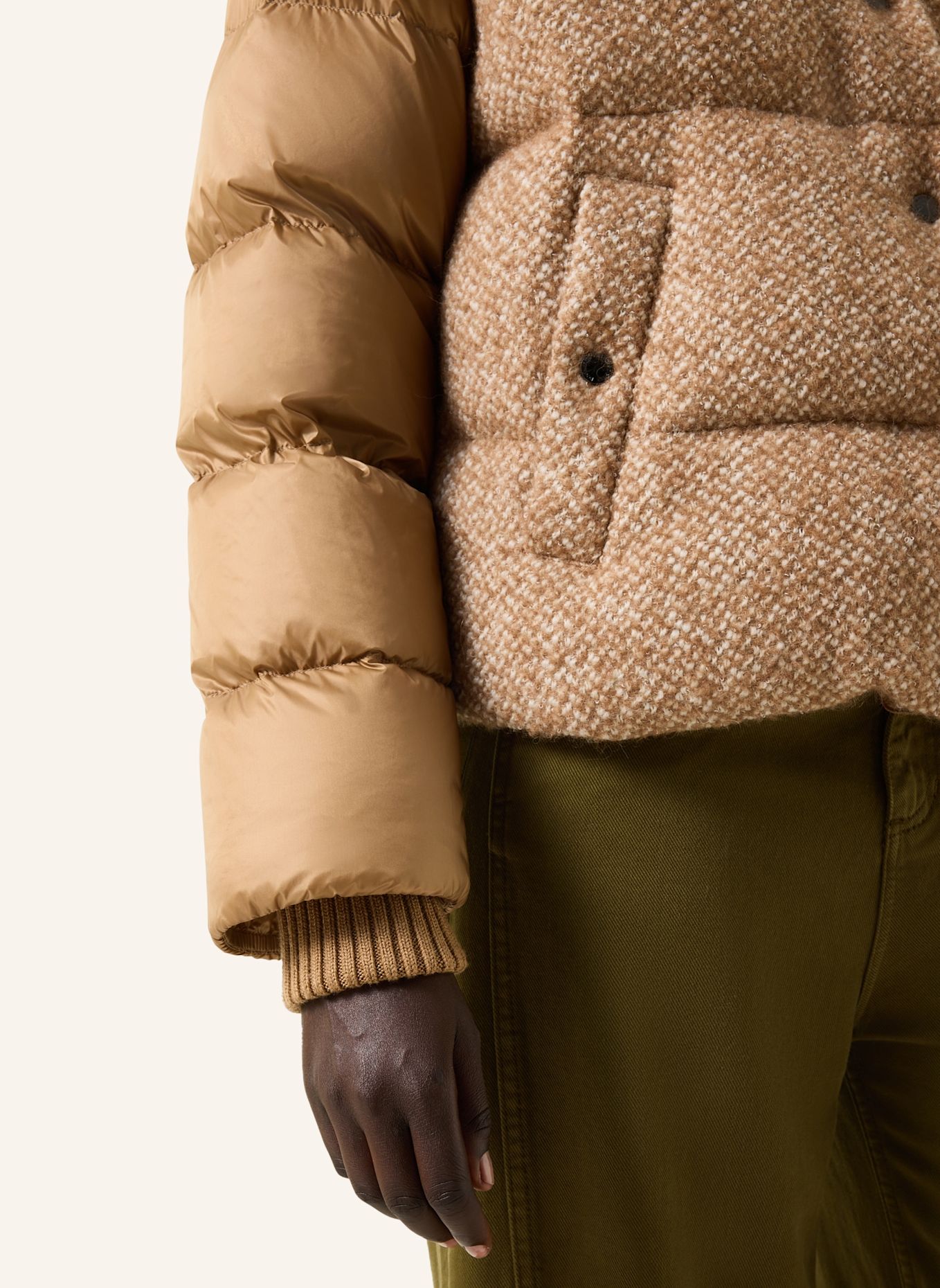 BOGNER Bouclé-Daunenjacke Cathy: CAMEL