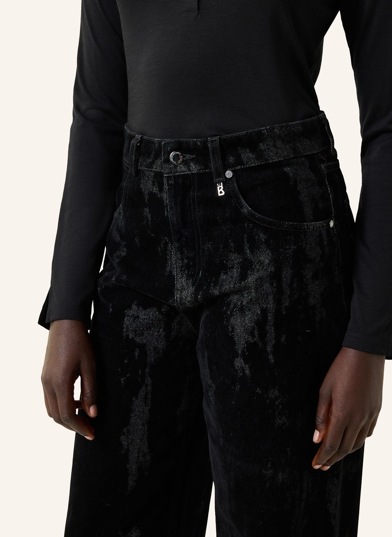 BOGNER Wide Fit-Jeans Lizzy: ZWART