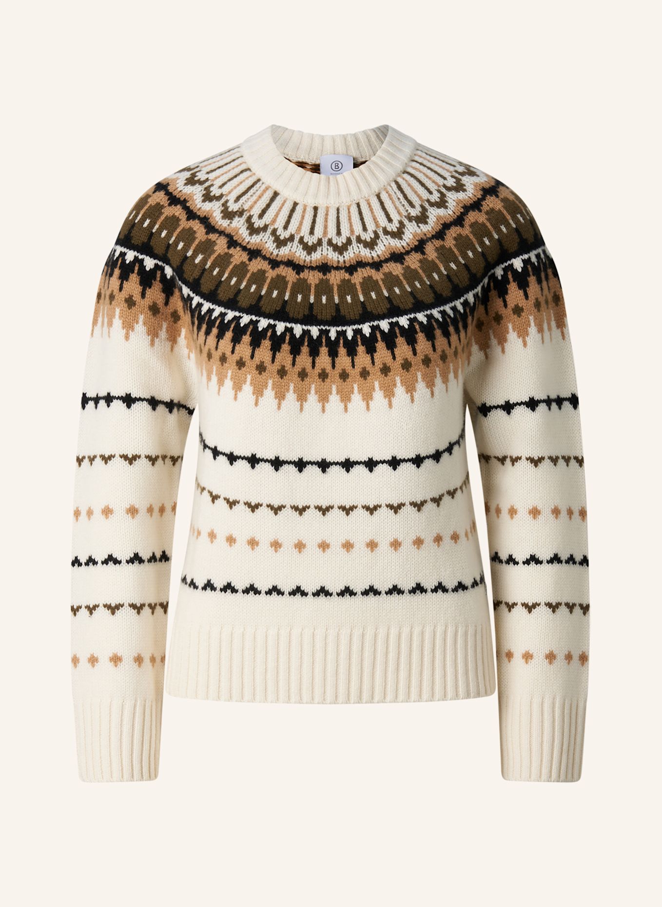 BOGNER Kasjmier trui INA: CRÈME / CAMEL / COGNAC
