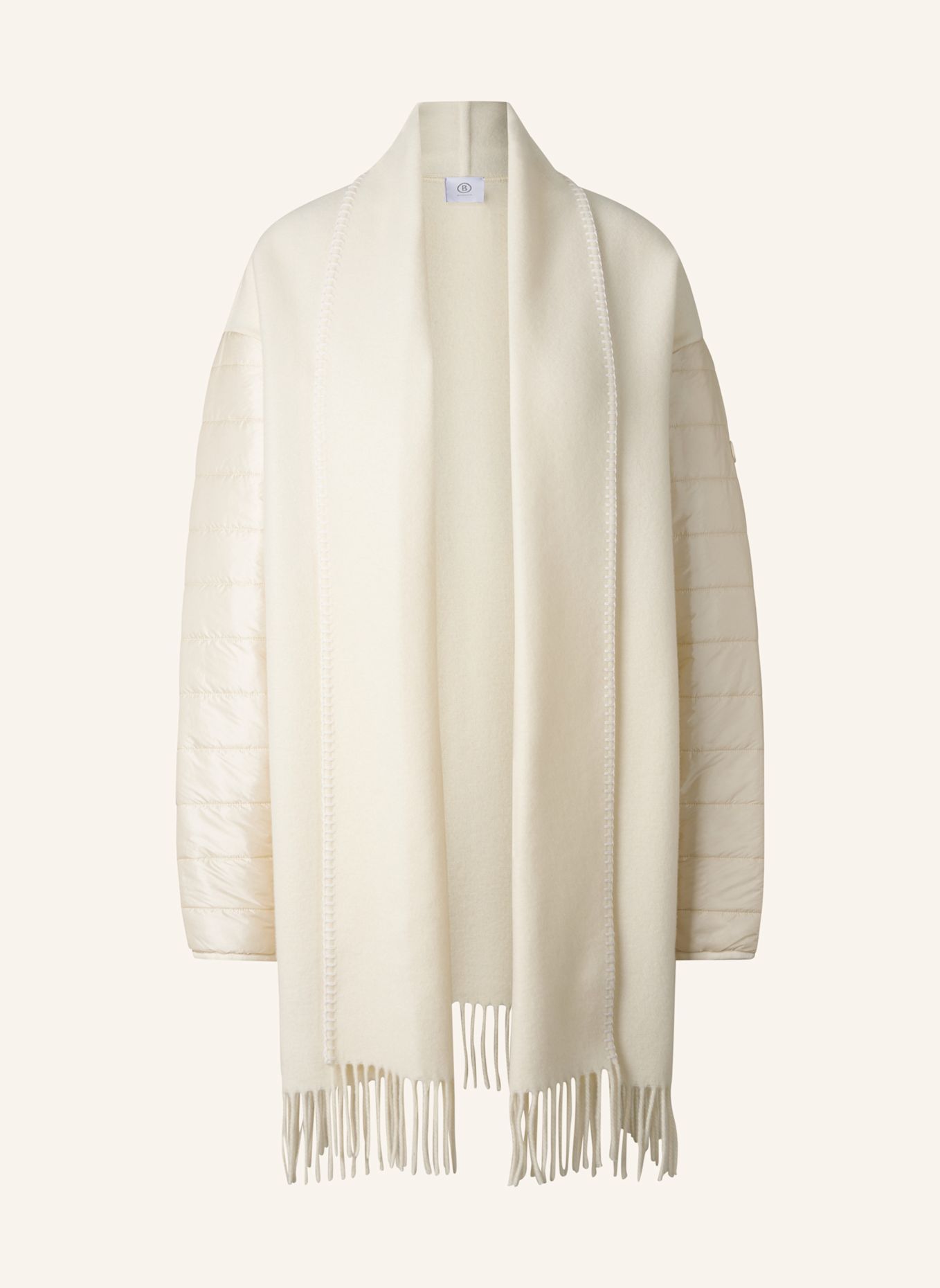 BOGNER Poncho van wolmix North: WIT