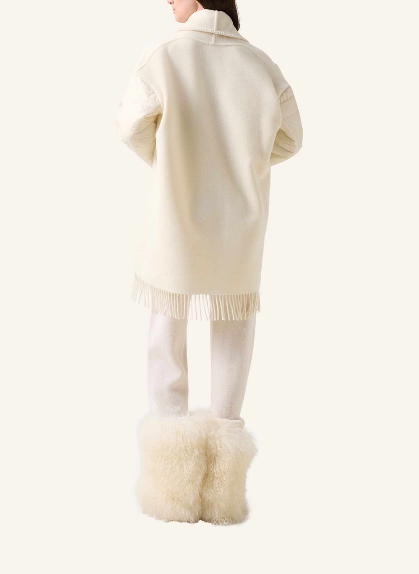BOGNER Poncho van wolmix North: WIT