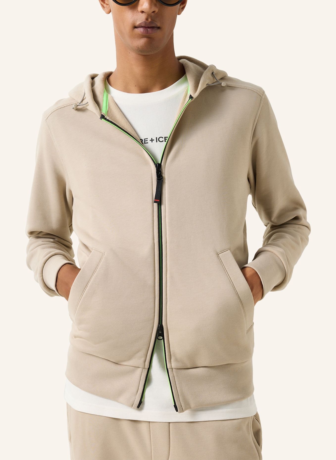 FIRE+ICE Katoenen sweatvest Kano: BEIGE