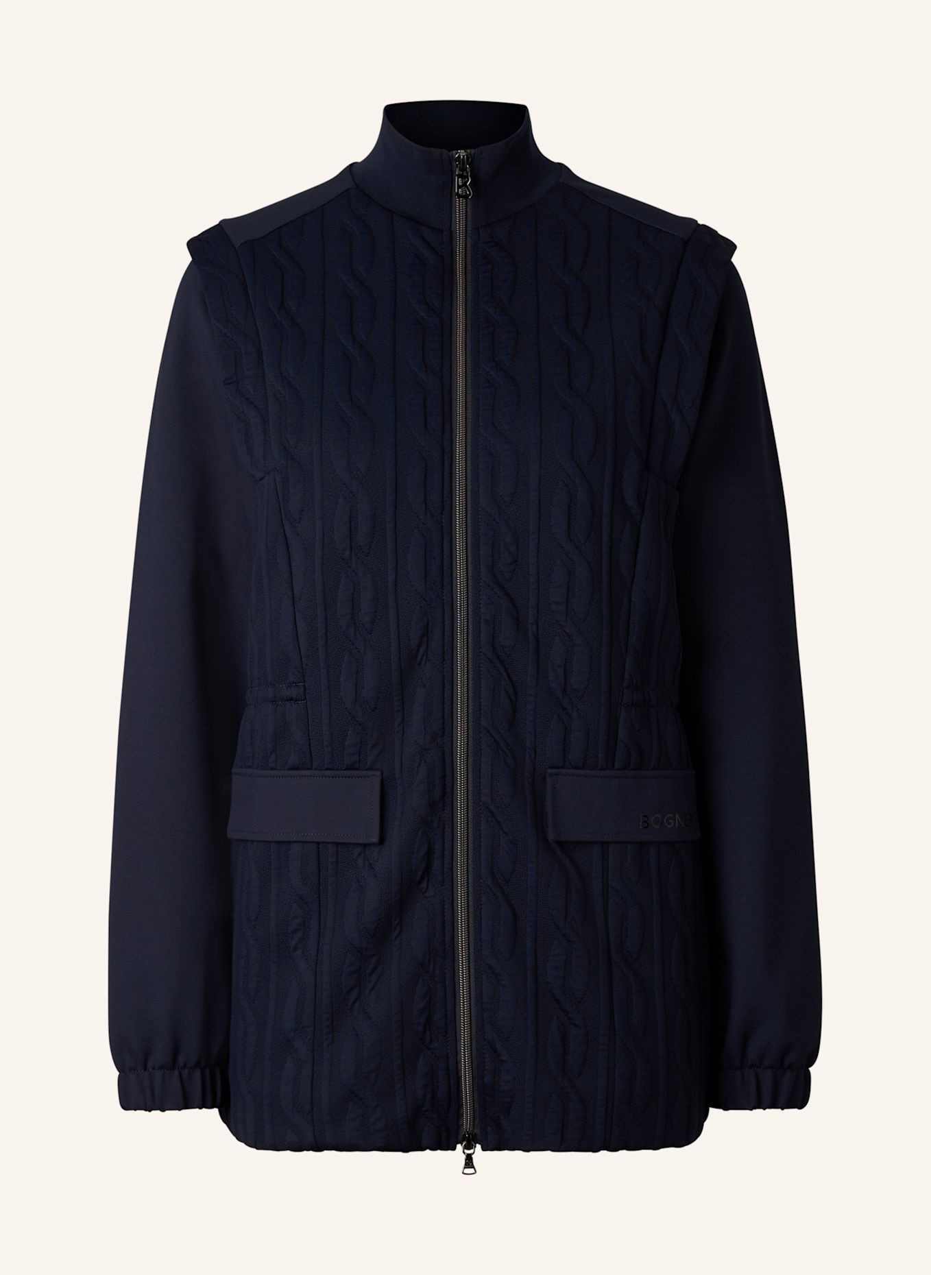 BOGNER Sweatjack KATALINA in een mix van materialen: DONKERBLAUW