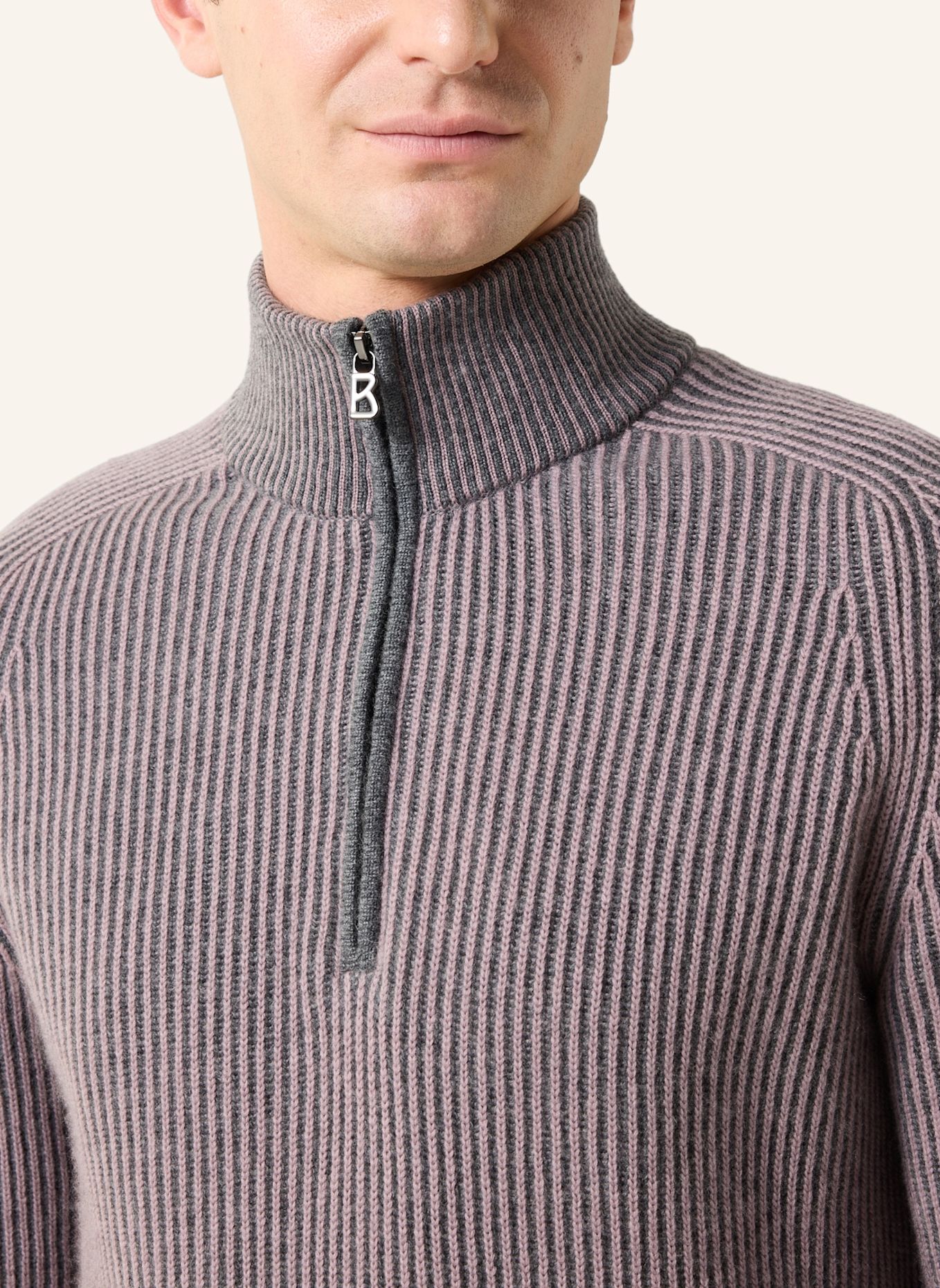 BOGNER Troyer DWAYNE met kasjmier: VIEUX ROSE / GRIJS