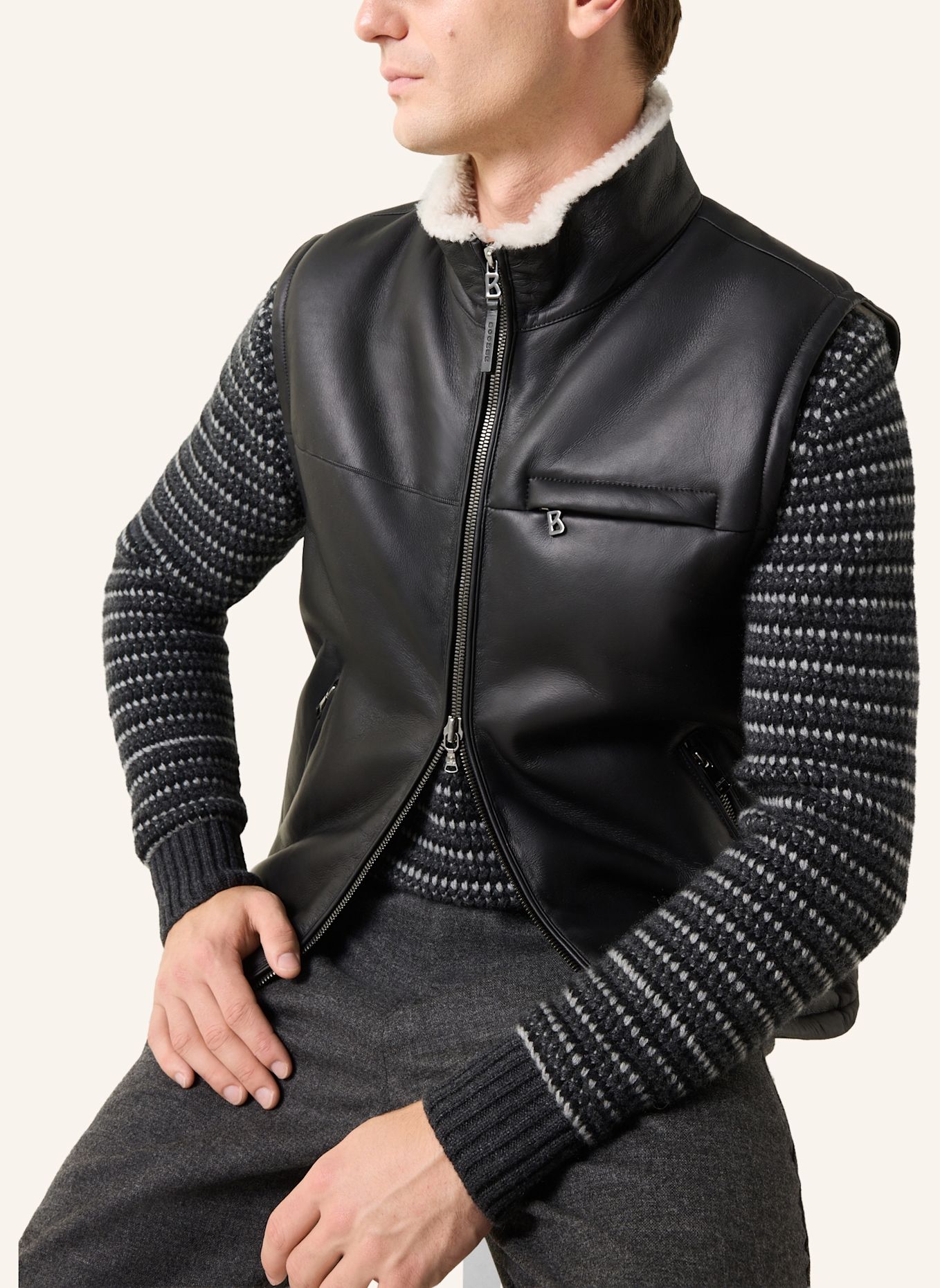 BOGNER Lamswol-Bodywarmer Rosso: ZWART