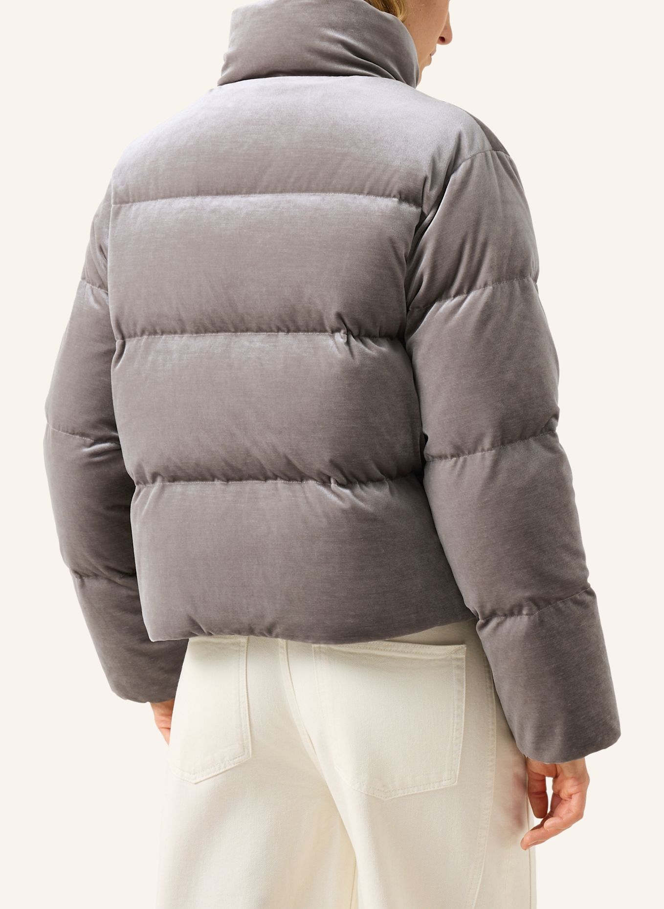 BOGNER Samt-Daunenjacke Oliva: GRAU / BRAUN