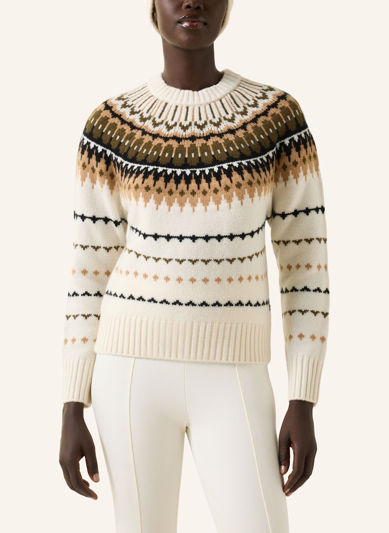 BOGNER Kasjmier trui INA: CRÈME / CAMEL / COGNAC