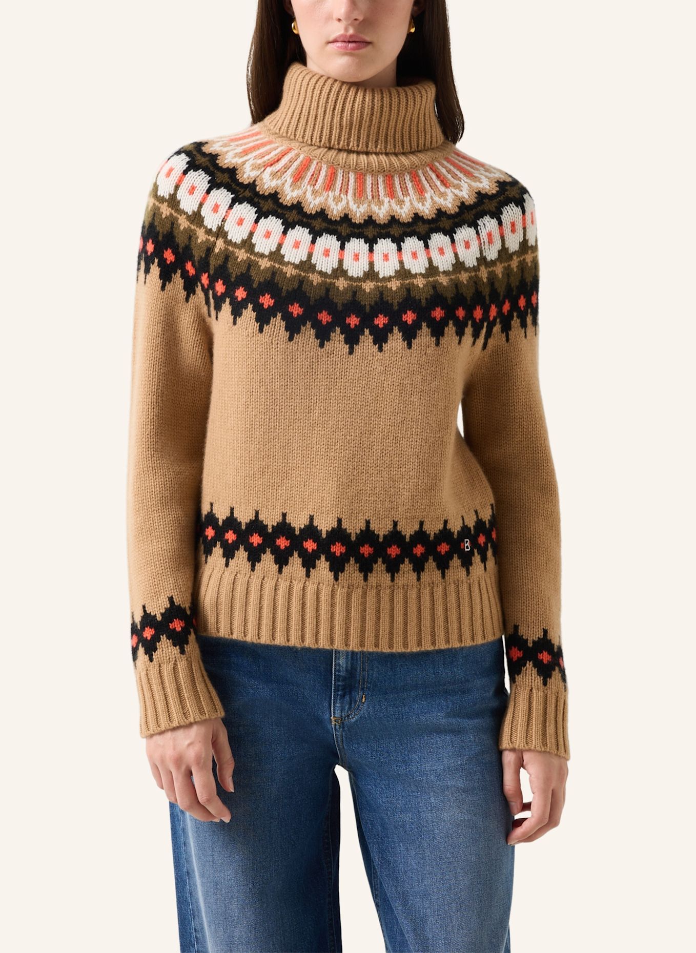 BOGNER Trui met col INGRID-2: CAMEL