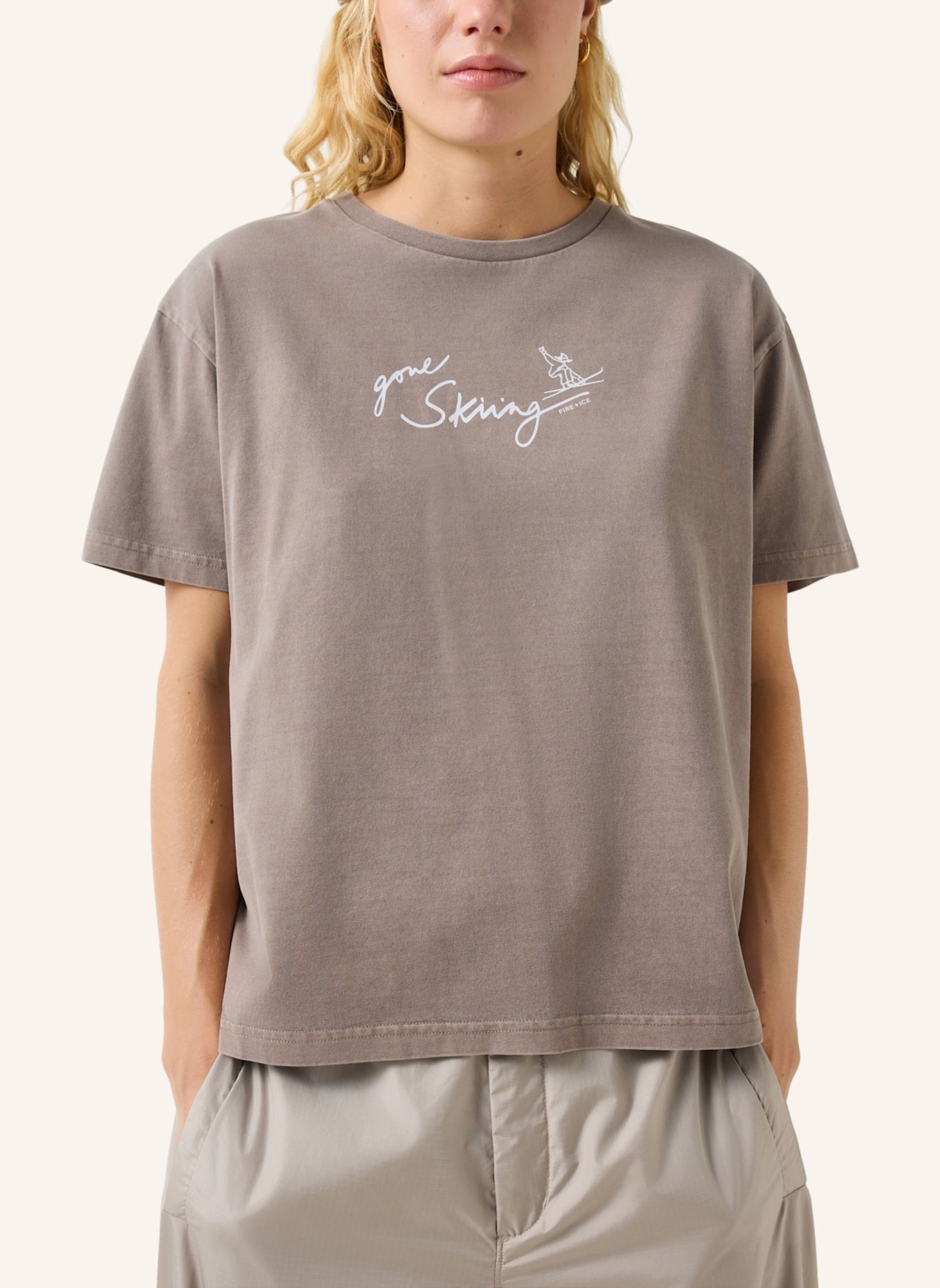 FIRE+ICE Katoenen T-shirt Cara: TAUPE