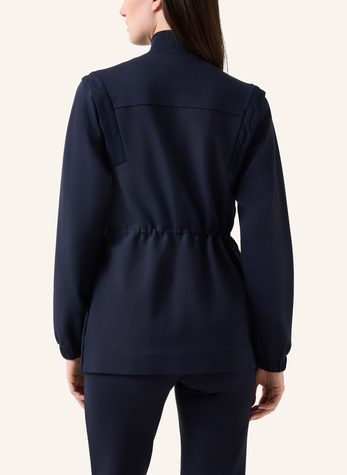 BOGNER Sweatjack KATALINA in een mix van materialen: DONKERBLAUW