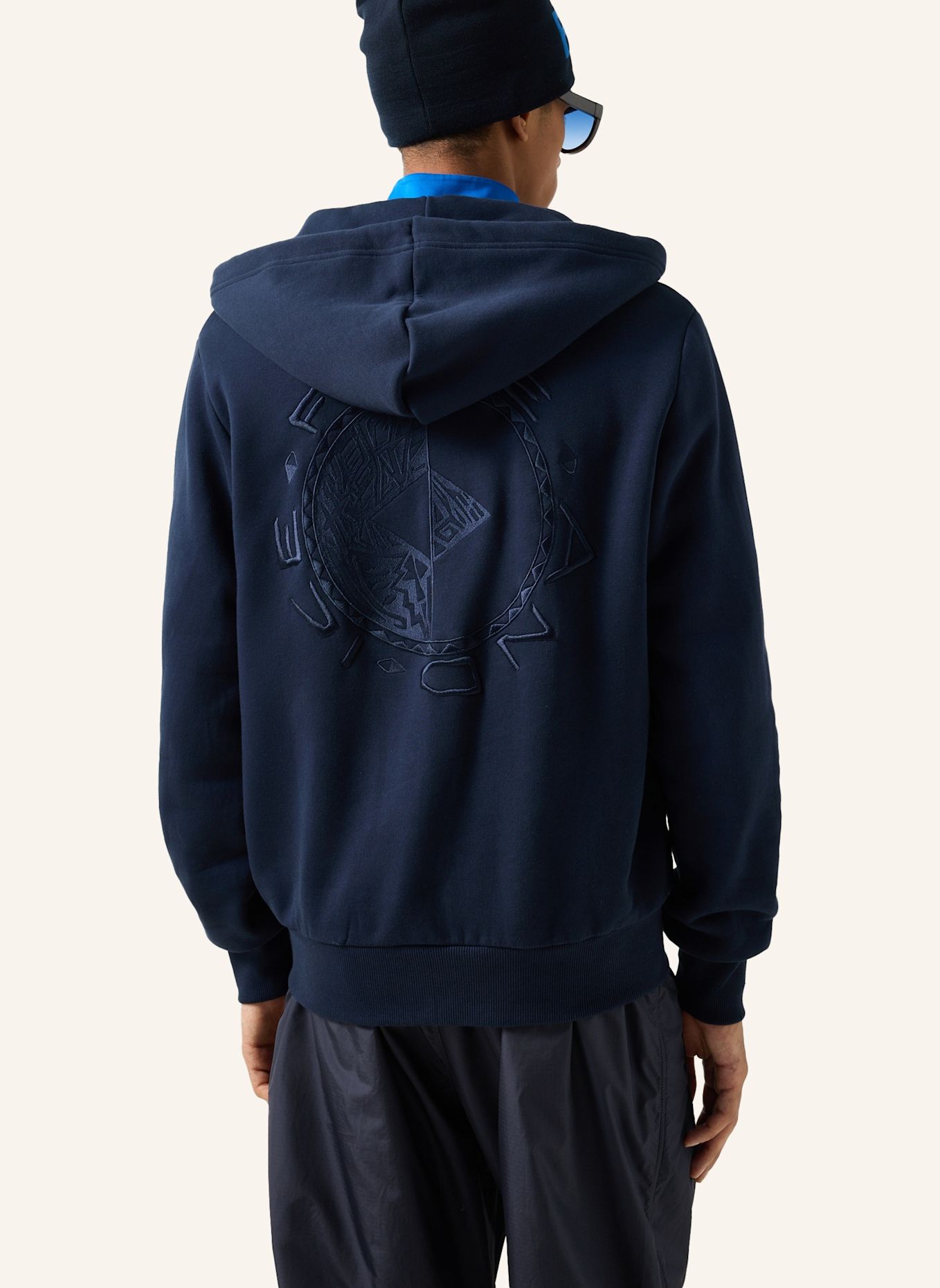 FIRE+ICE Corbell katoenen Hoodie-Sweatvest: DONKERBLAUW