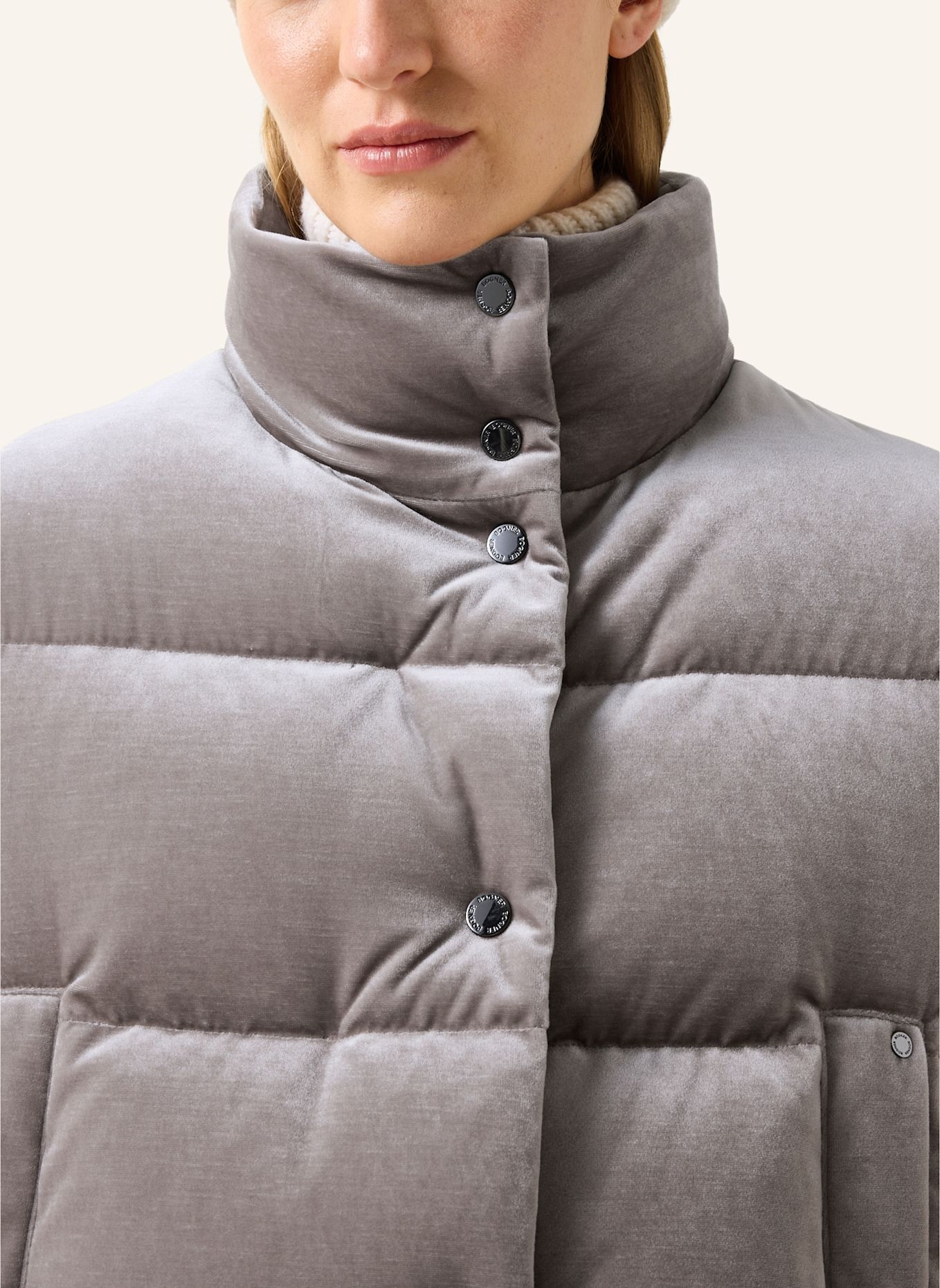 BOGNER Fluwelen donsjas Oliva: GRIJS / BRUIN