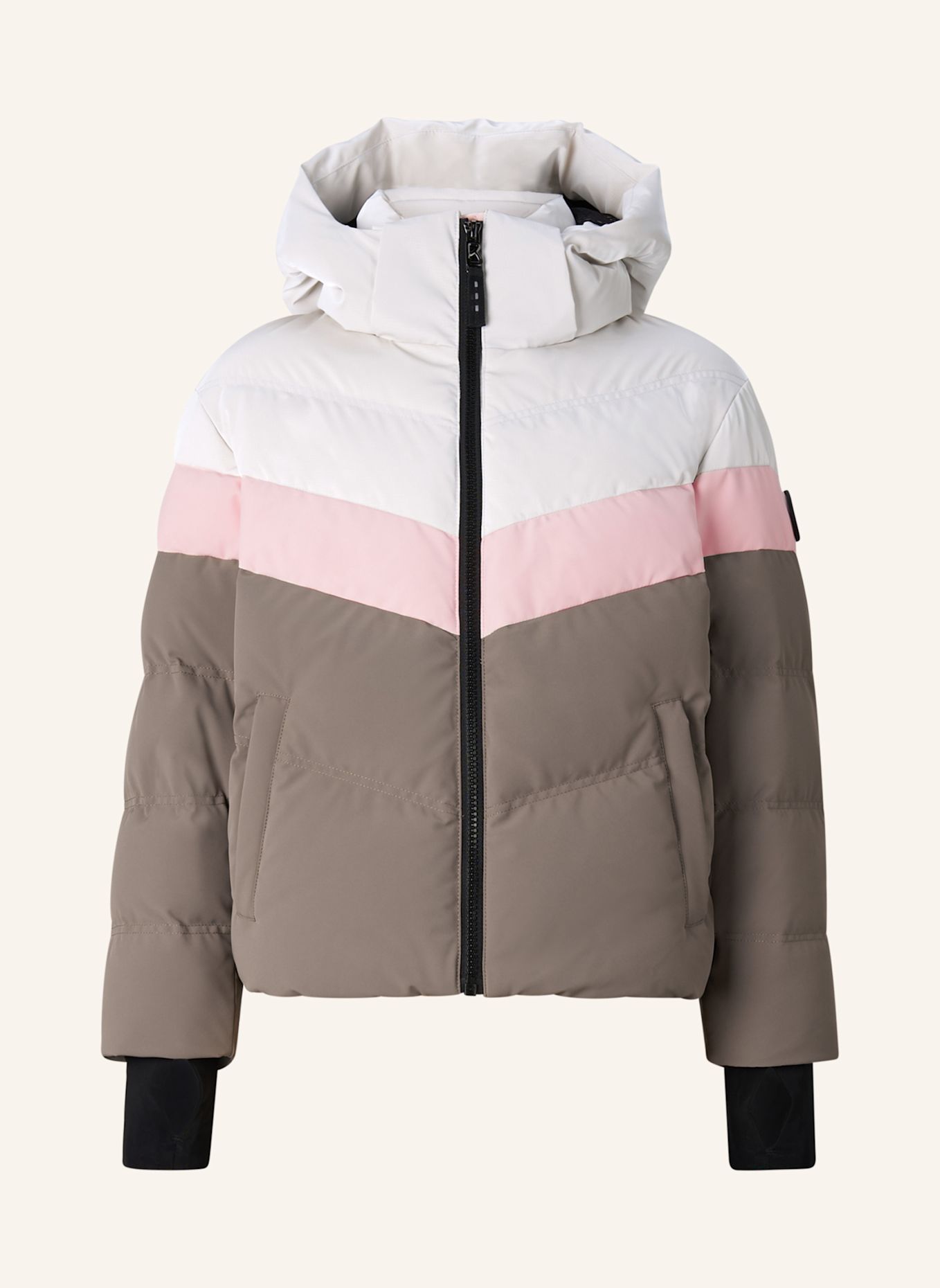 BOGNER Kids Ski-Daunenjacke Cosima: TAUPE / WEISS / ROSA