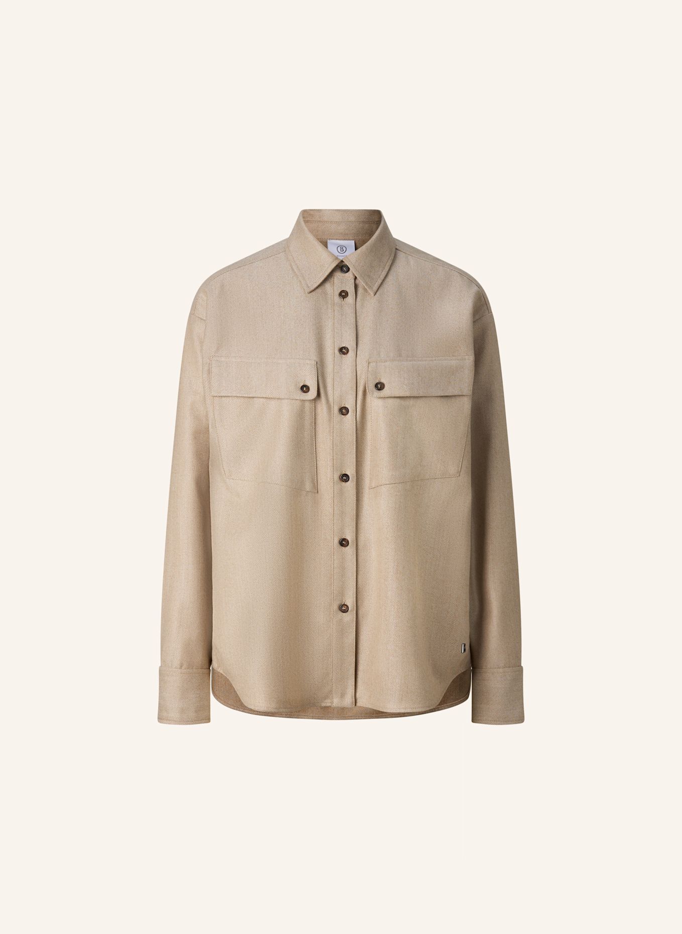 BOGNER Overhemdblouse van scheerwol Robyn: CAMEL