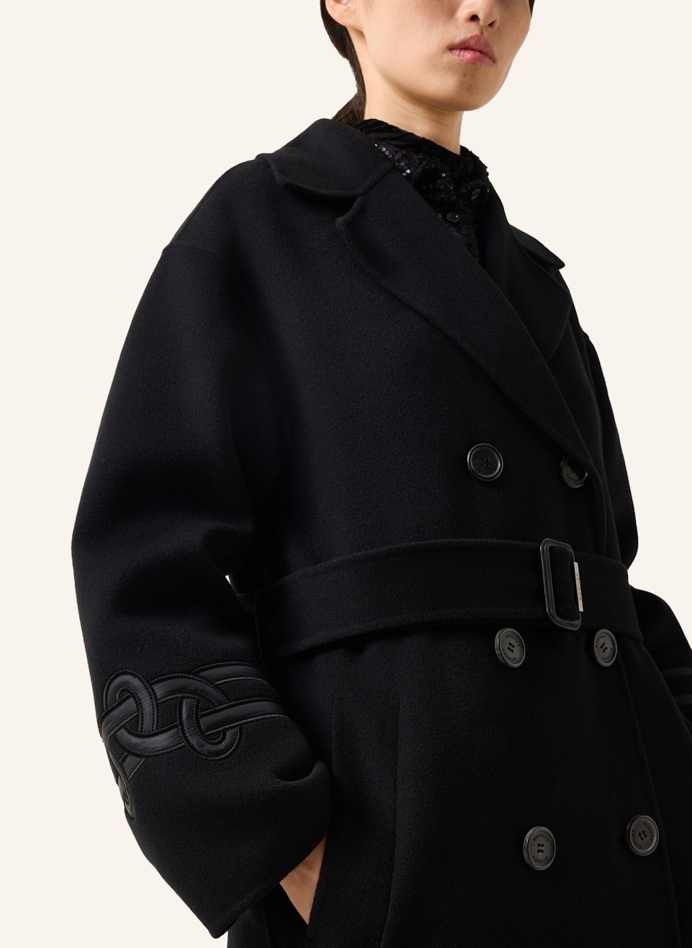 BOGNER Doubleface Wollmantel Terese: SCHWARZ