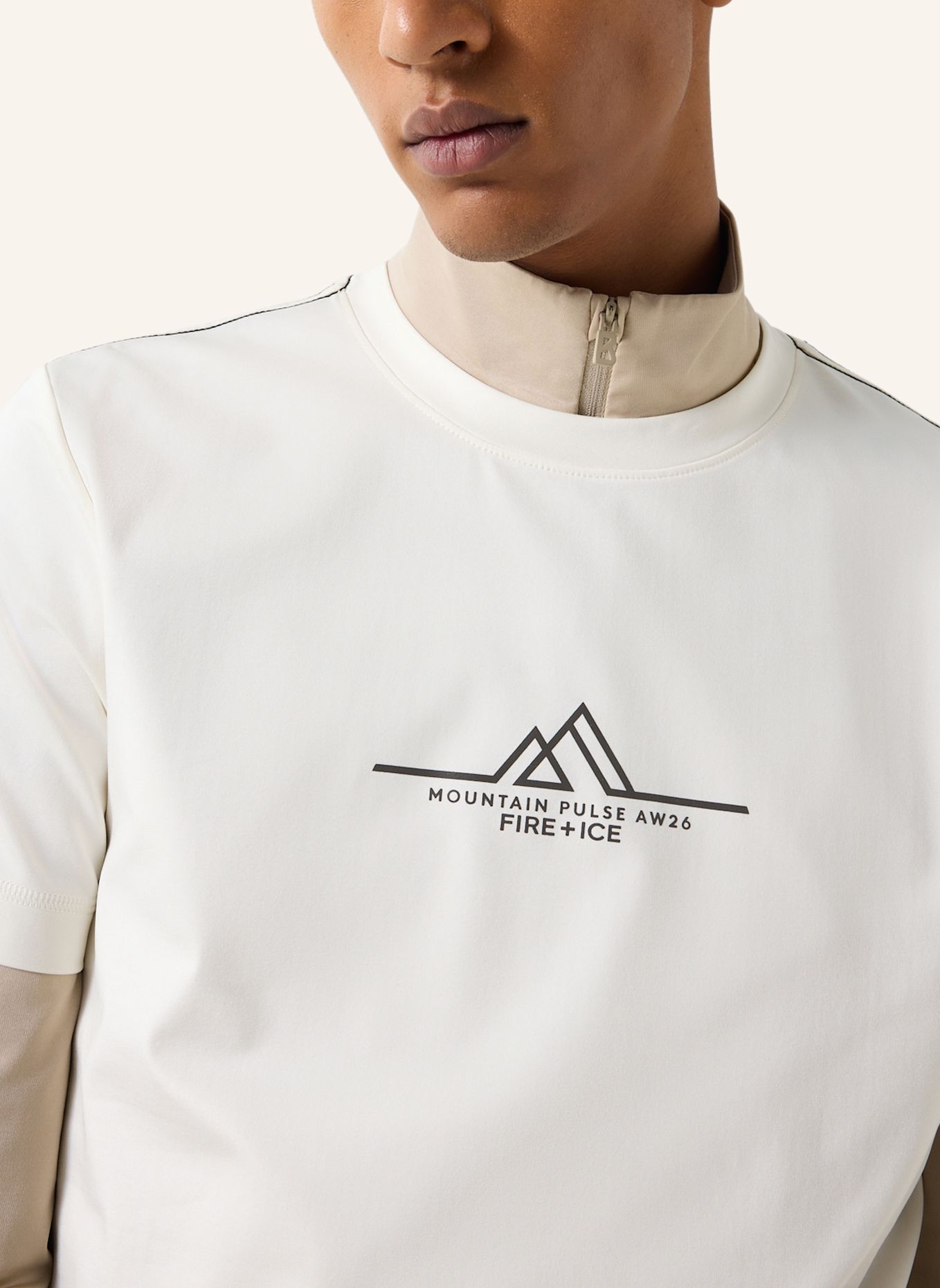 FIRE+ICE Katoenen T-shirt, recht model: WIT