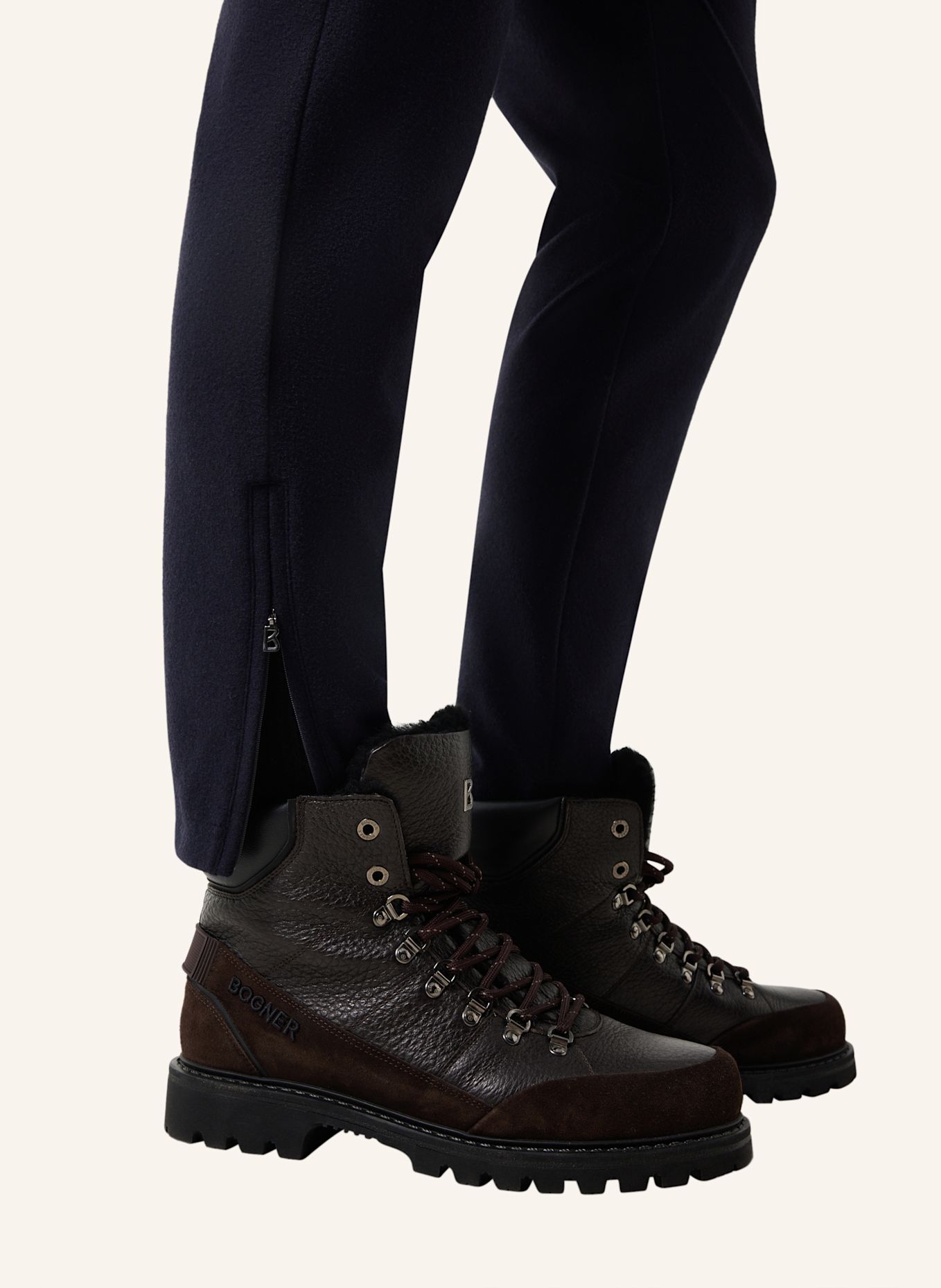 BOGNER Flanellen broek Boris: DONKERBLAUW