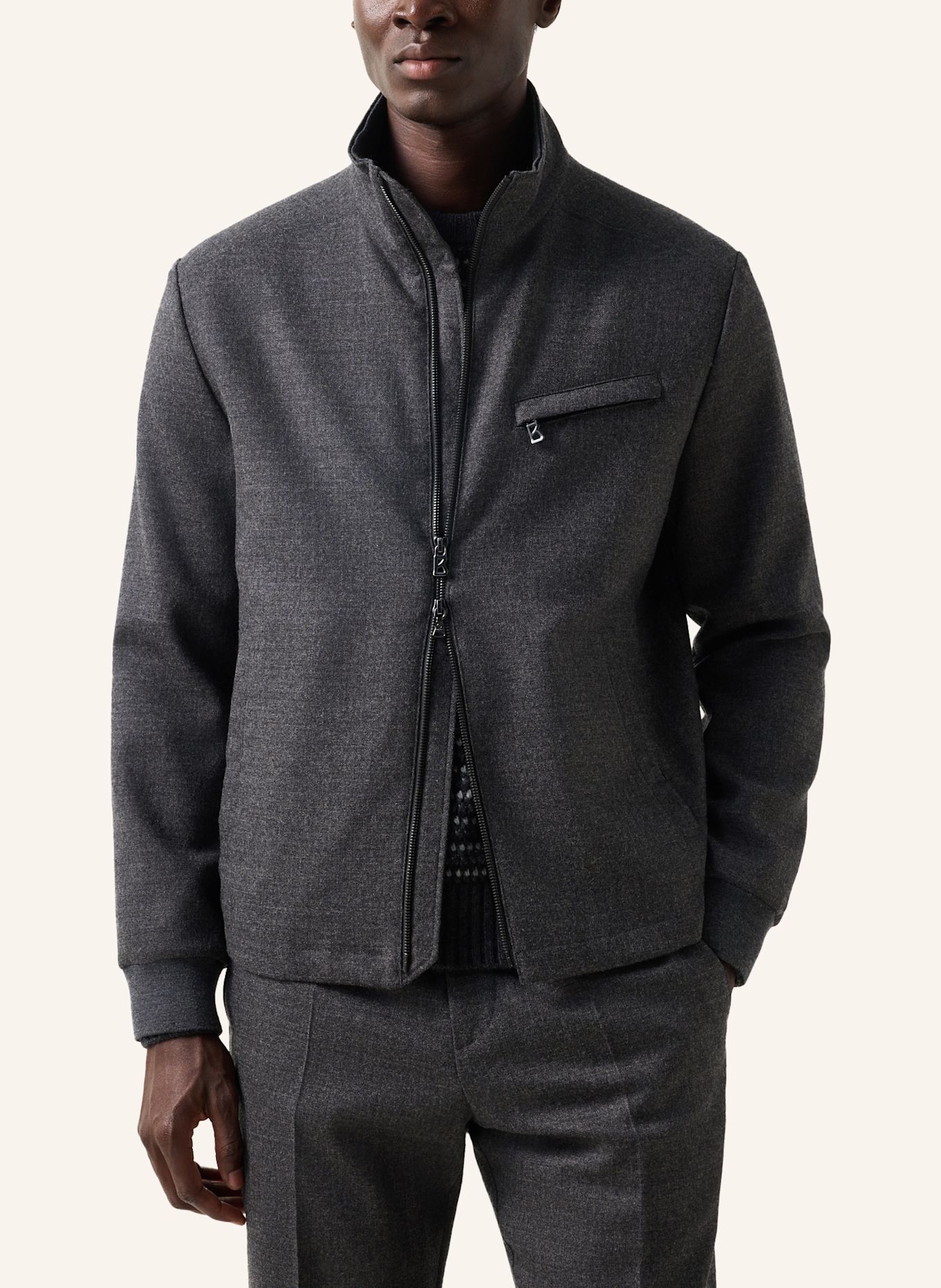BOGNER Schurwollmix-Jacke Milan: DUNKELGRAU
