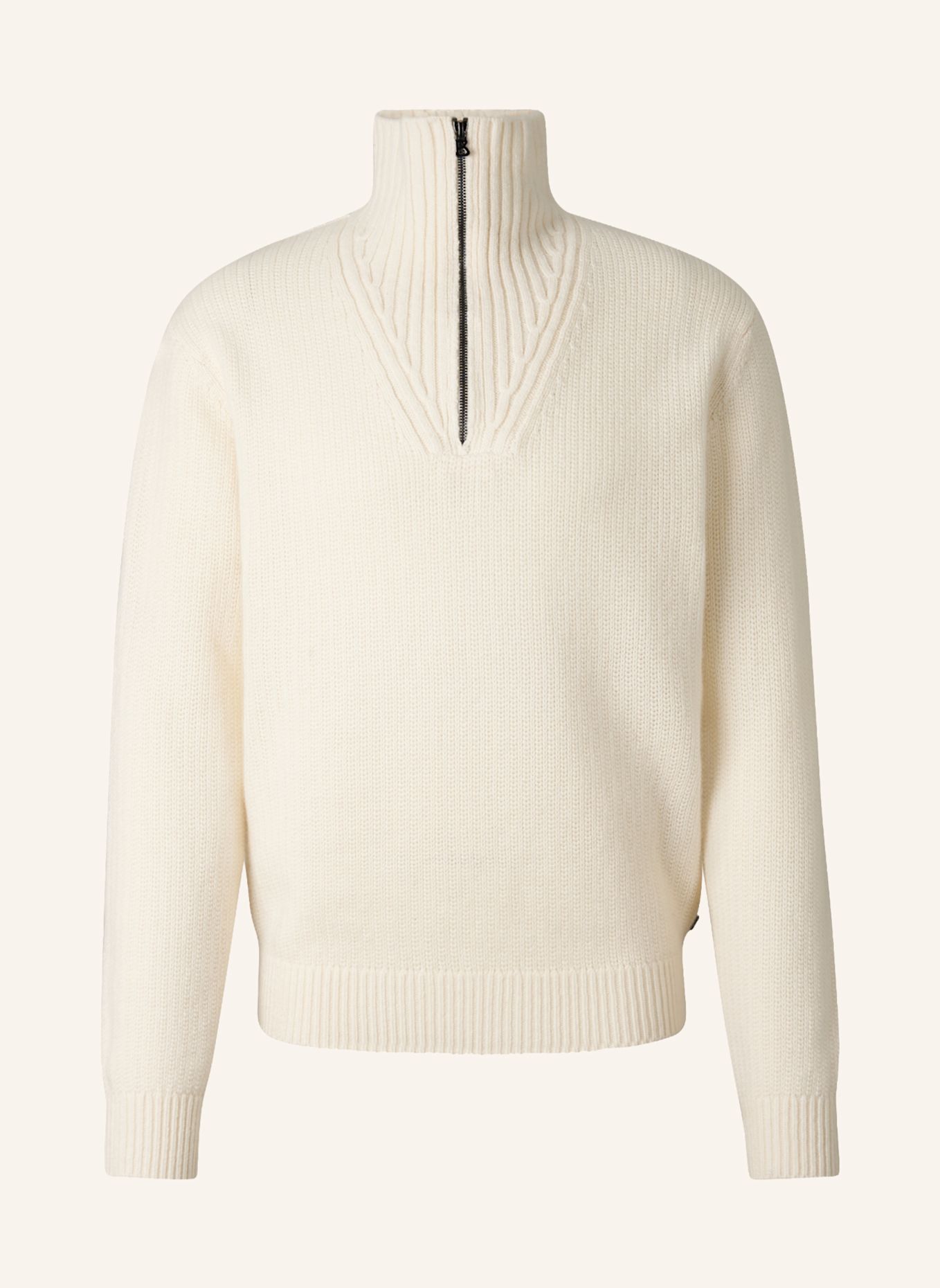 BOGNER Kasjmier-schipperstrui met ronde hals Walter: WIT