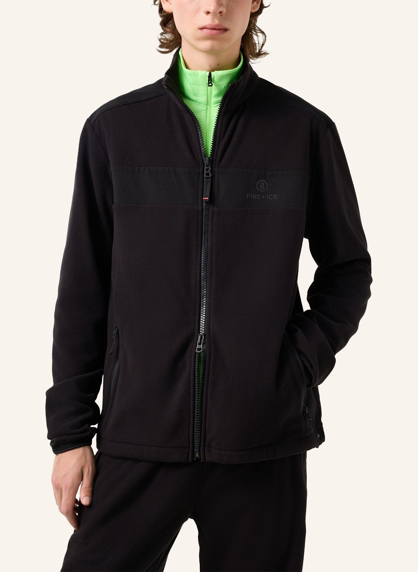 FIRE+ICE Midlayer-Fleecejacke Josh: SCHWARZ