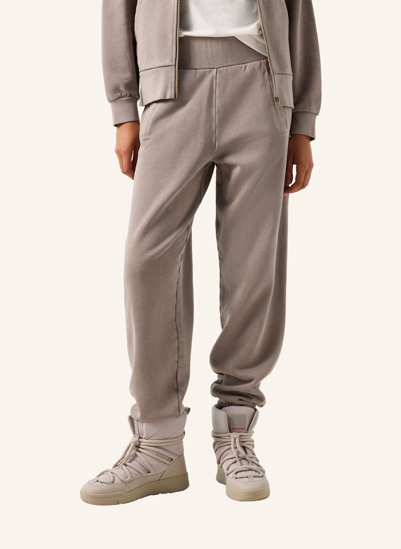 FIRE+ICE Baumwoll-Sweatpants Ilmi: TAUPE