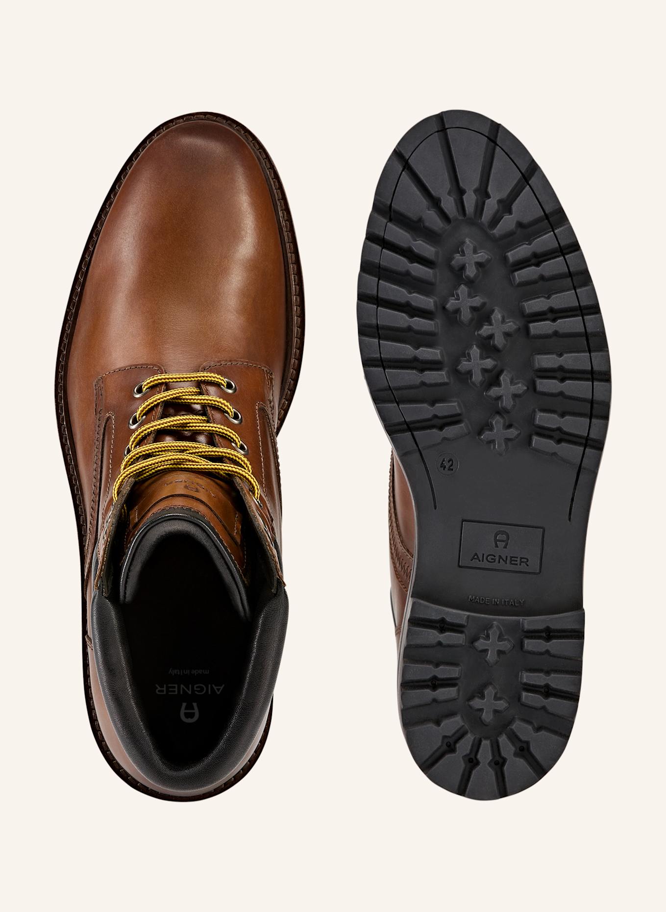 AIGNER lace boot CHARLES 7B: COGNAC