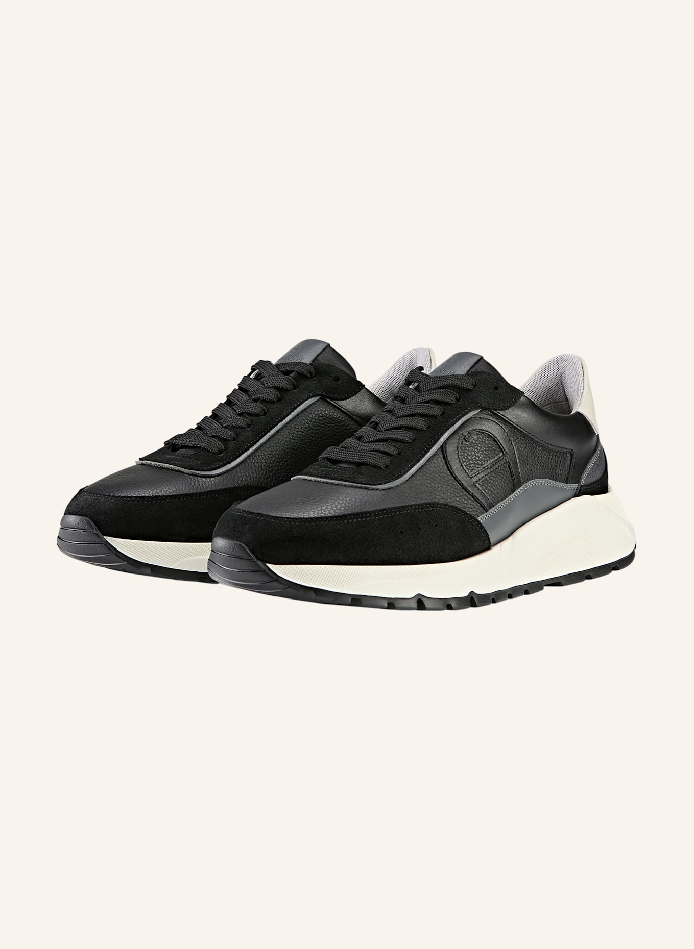 AIGNER runner sneaker JUSTIN 6A: SCHWARZ/ WEISS