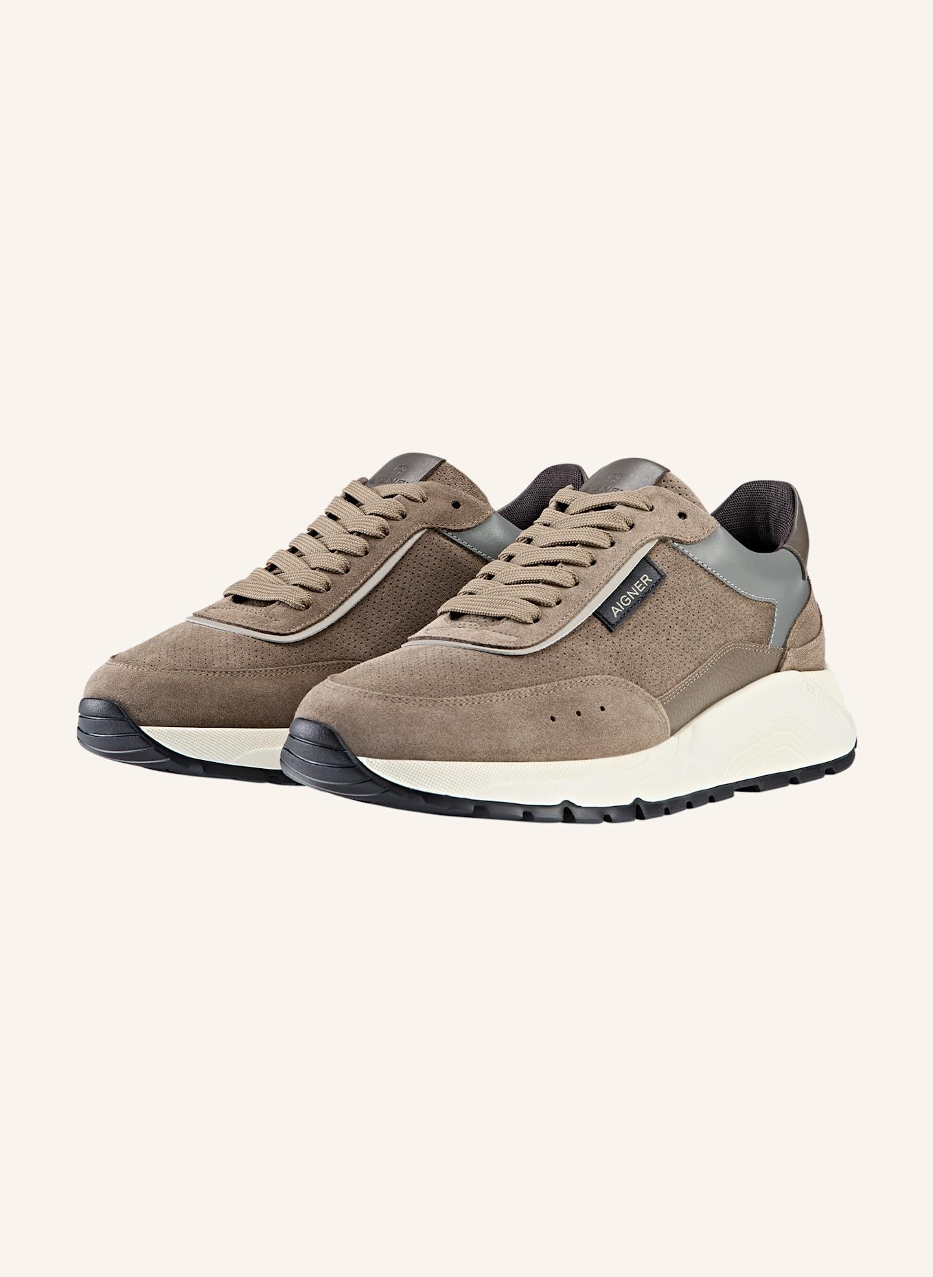 AIGNER runner sneaker JUSTIN 4F: BRAUN/ GRAU