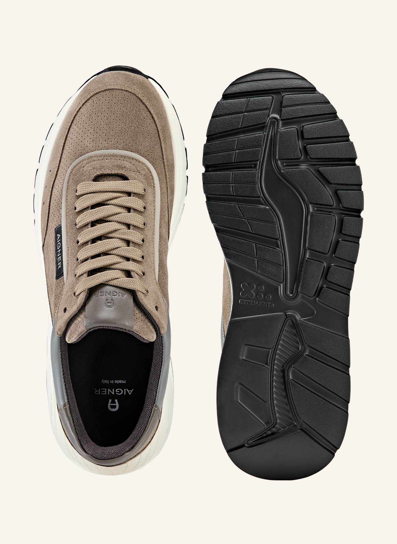 AIGNER runner sneaker JUSTIN 4F: BRAUN/ GRAU