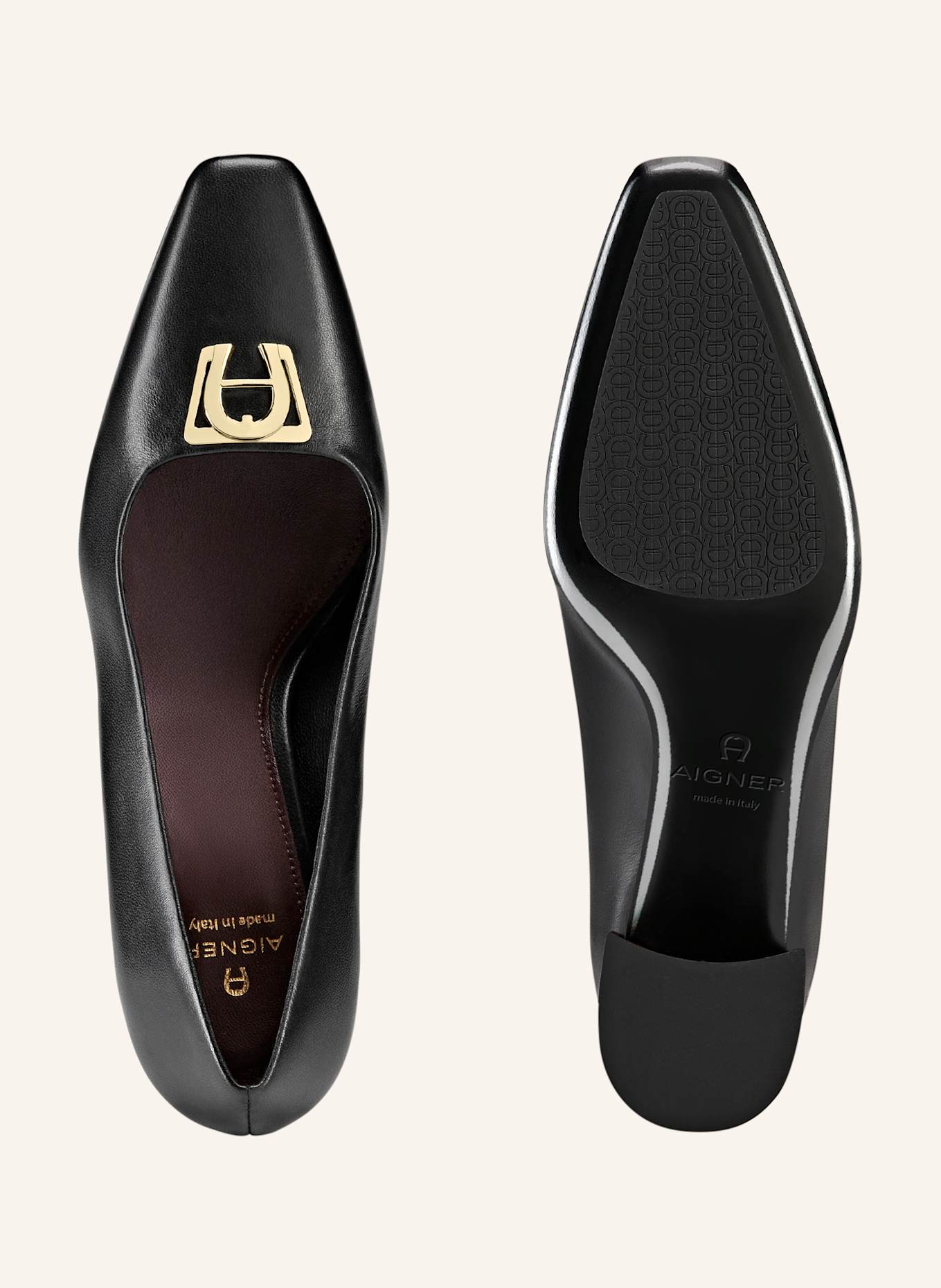 AIGNER block heel pumps MARYLIN 1A: SCHWARZ