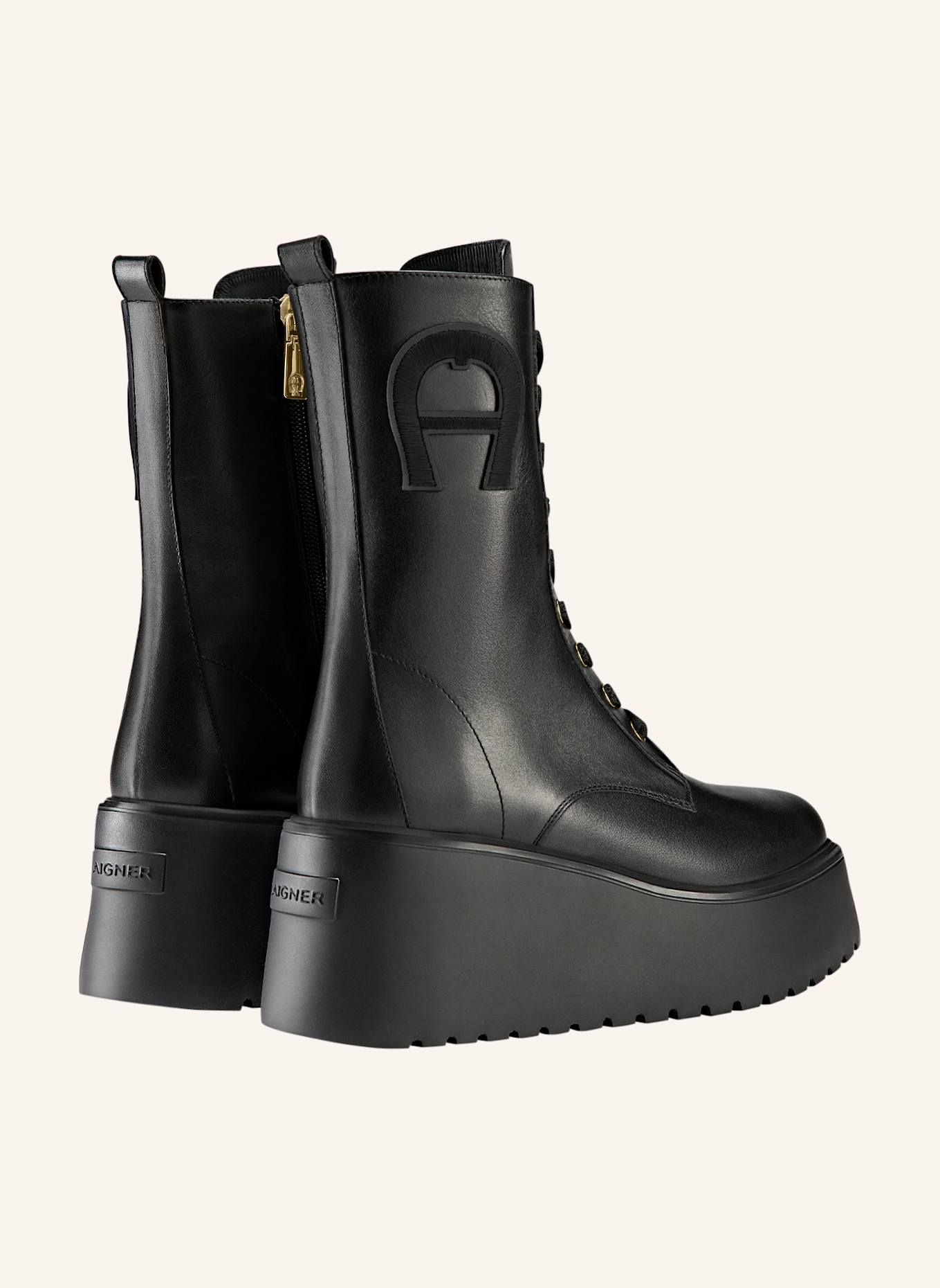 AIGNER plateau bootie with lacing Plateau Bootie 2B: SCHWARZ