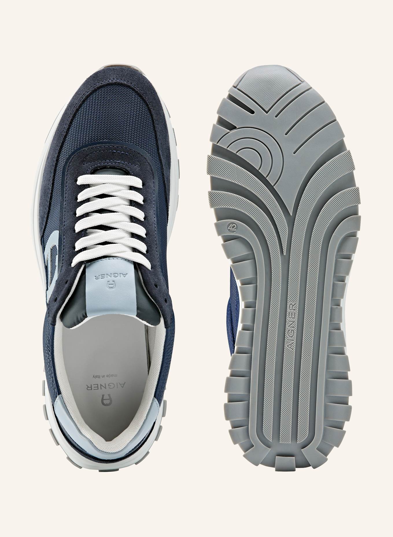 AIGNER runner sneaker JAMES 1B: DUNKELBLAU/ HELLBLAU